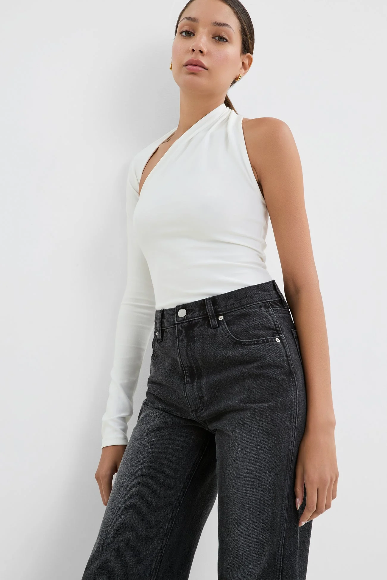 Manhattan One Shoulder Top | Off White - Image 2