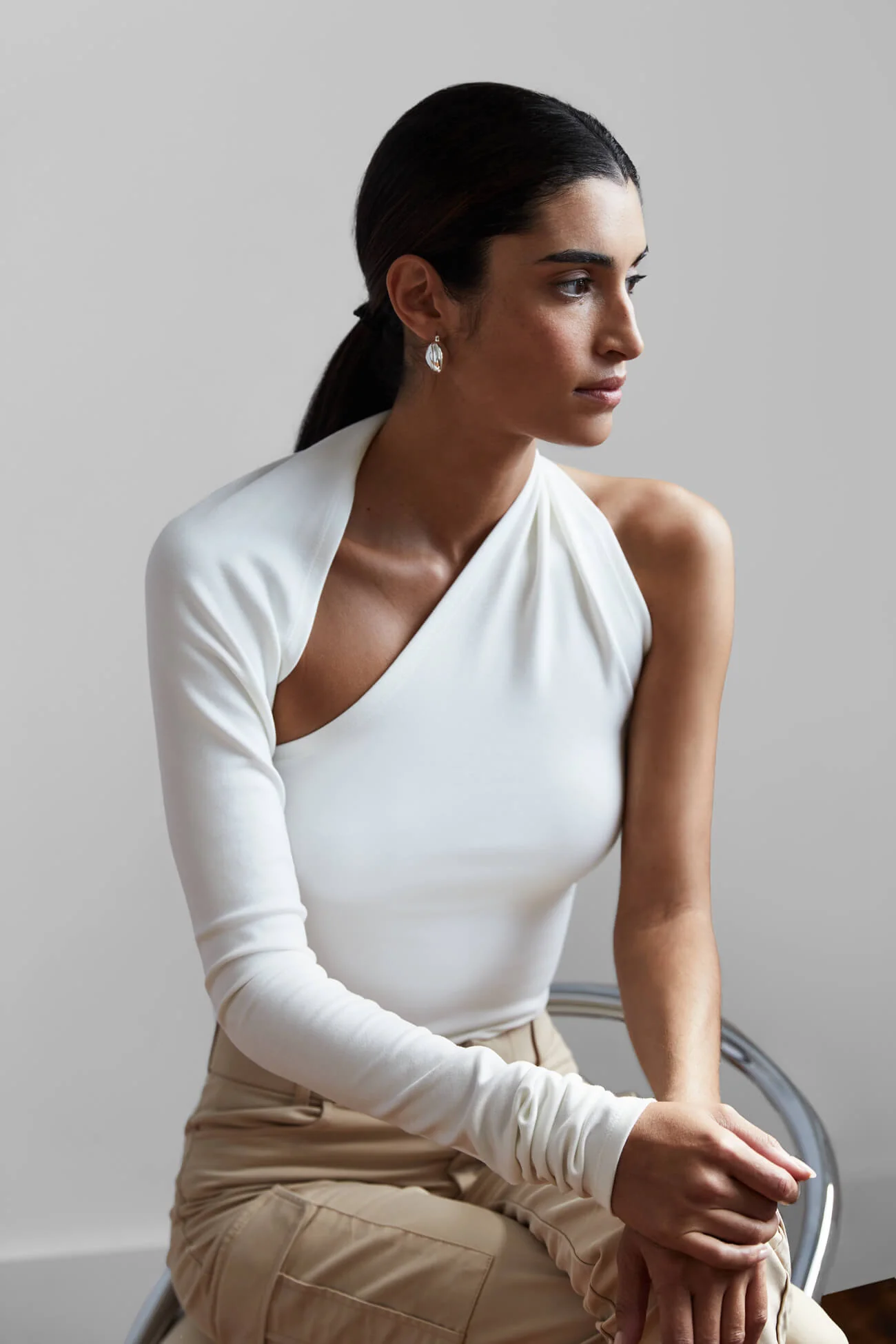 Manhattan One Shoulder Top | Off White - Image 5