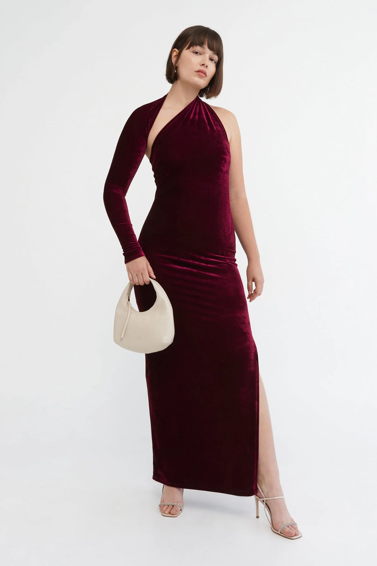 Manhattan Velvet Slit Gown | Black Velvet - Image 8