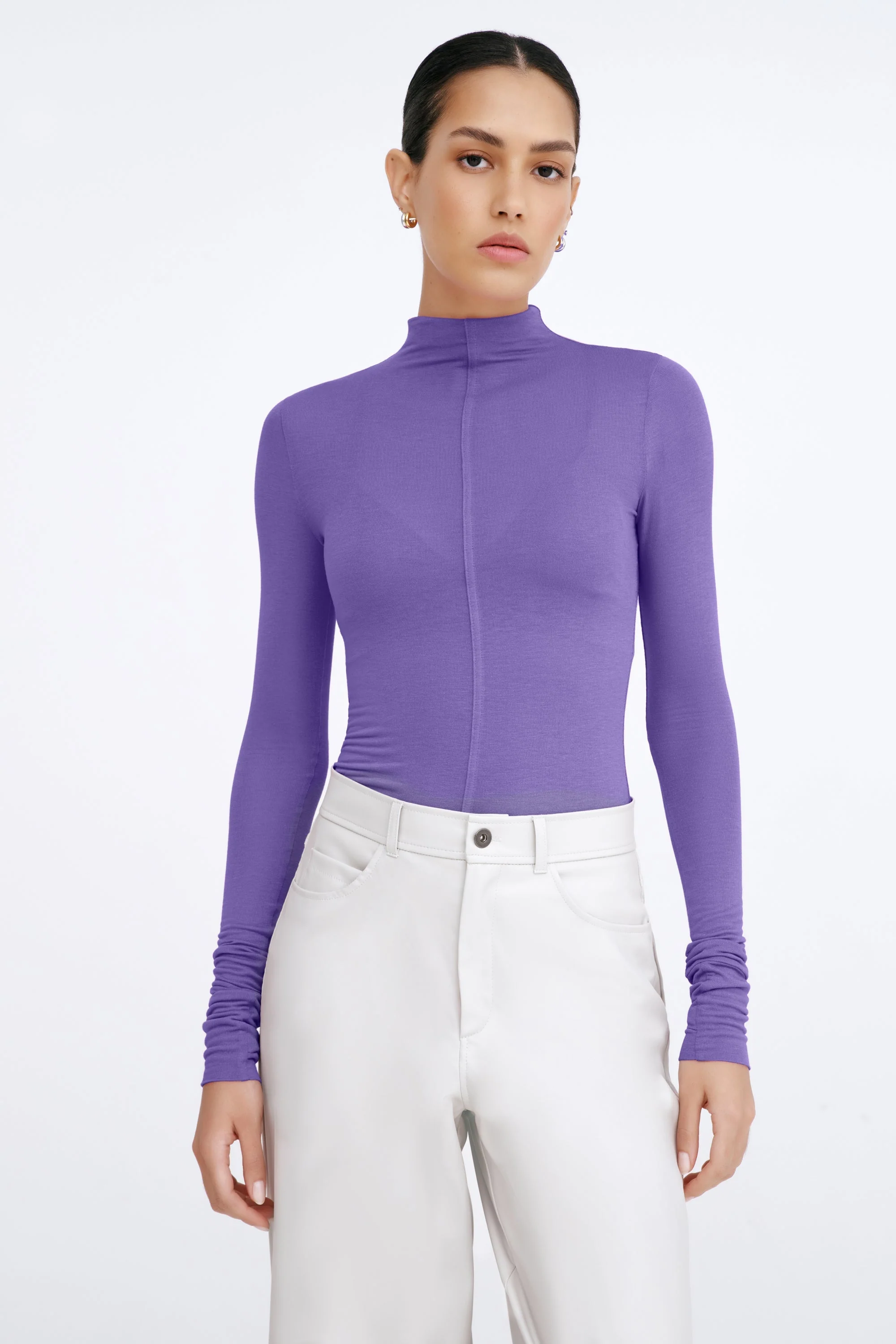 Alicia Sheer Turtleneck | Violet