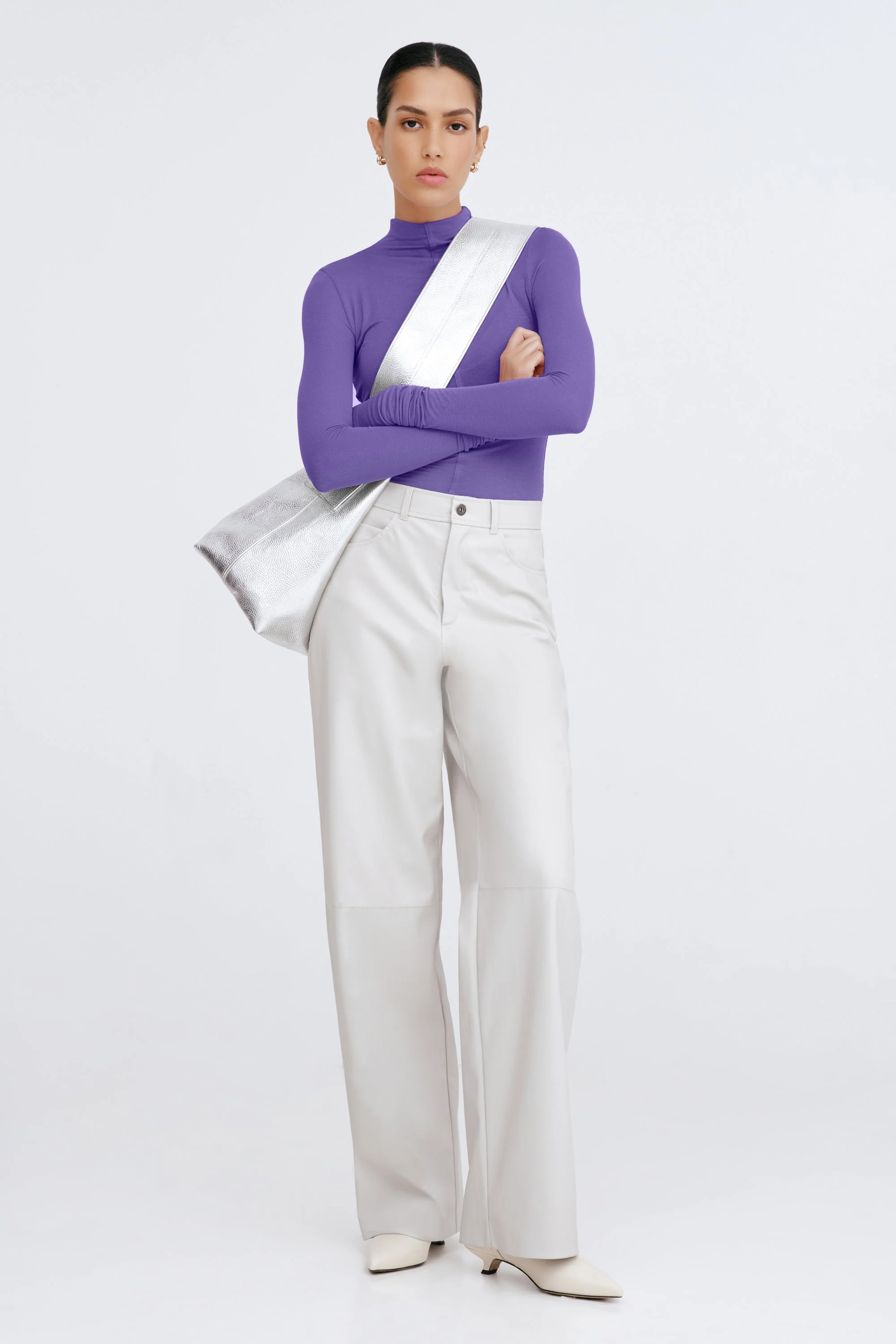 Alicia Sheer Turtleneck | Violet - Image 5