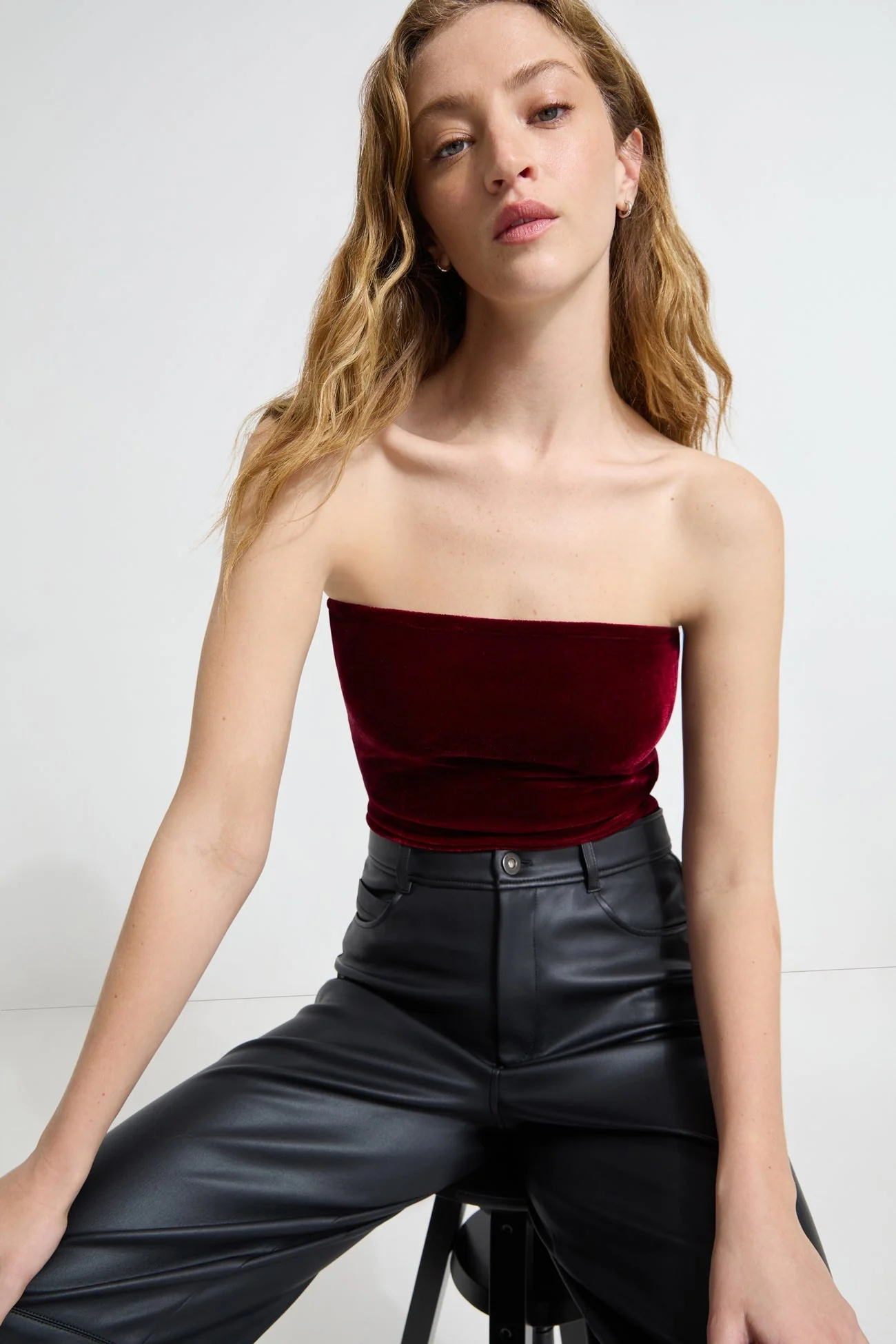 Gavin Velvet Top | Crimson Velvet - Image 3