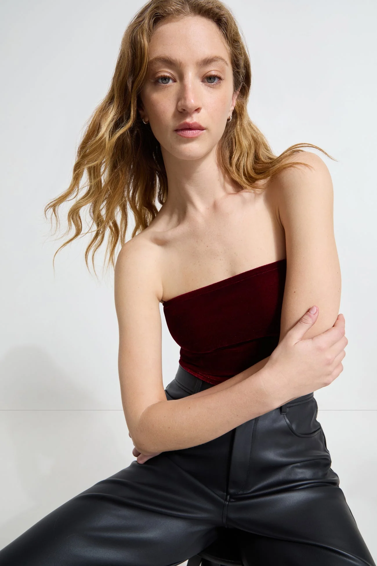 Gavin Velvet Top | Crimson Velvet - Image 6