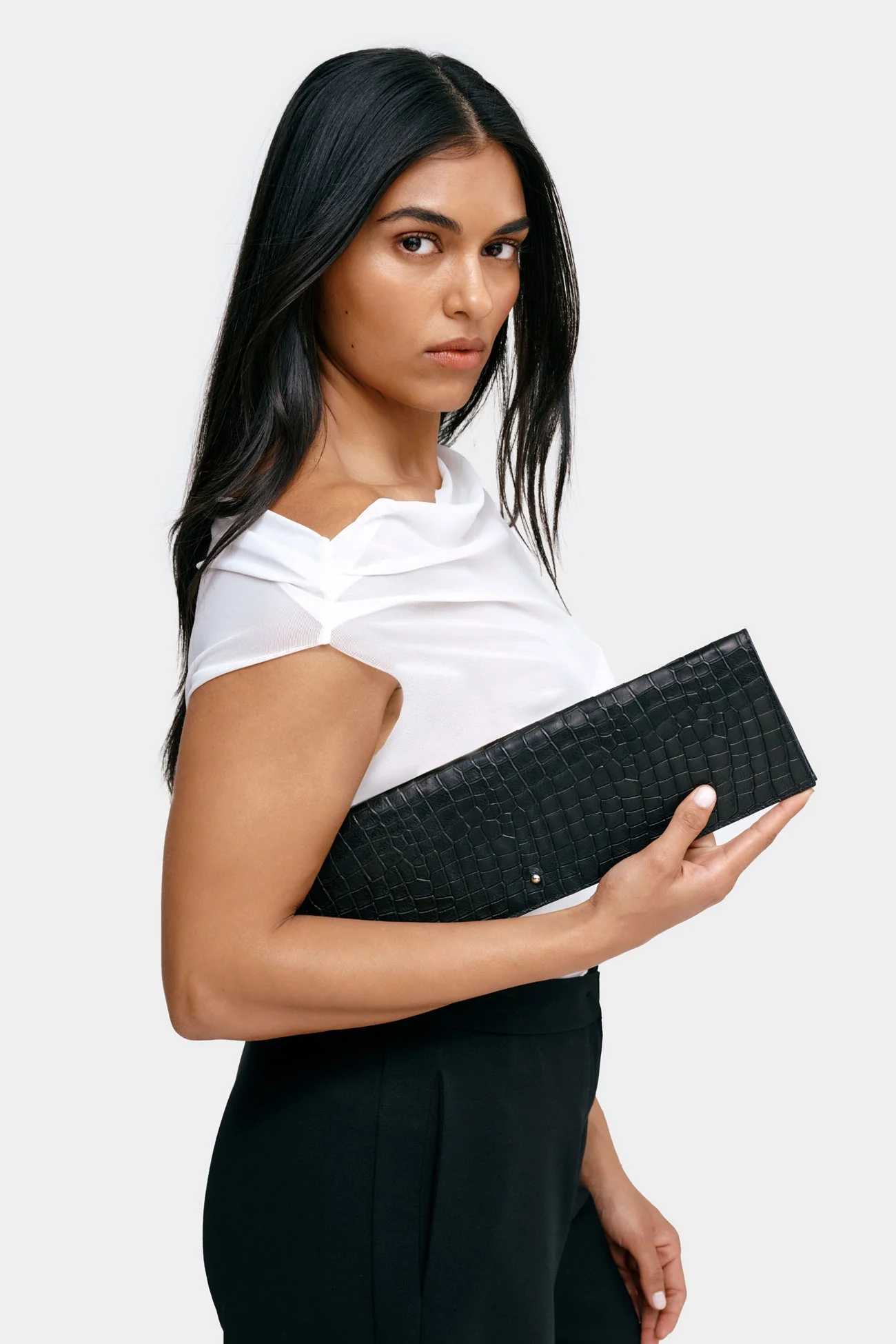 Kela Clutch | Black Croc Print - Image 5