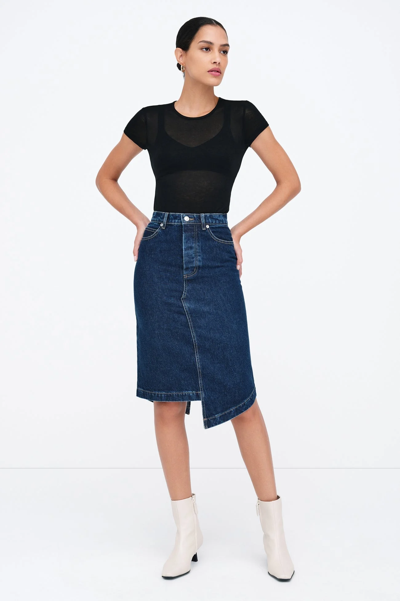 LES Denim Skirt | Dark Blue - Image 4