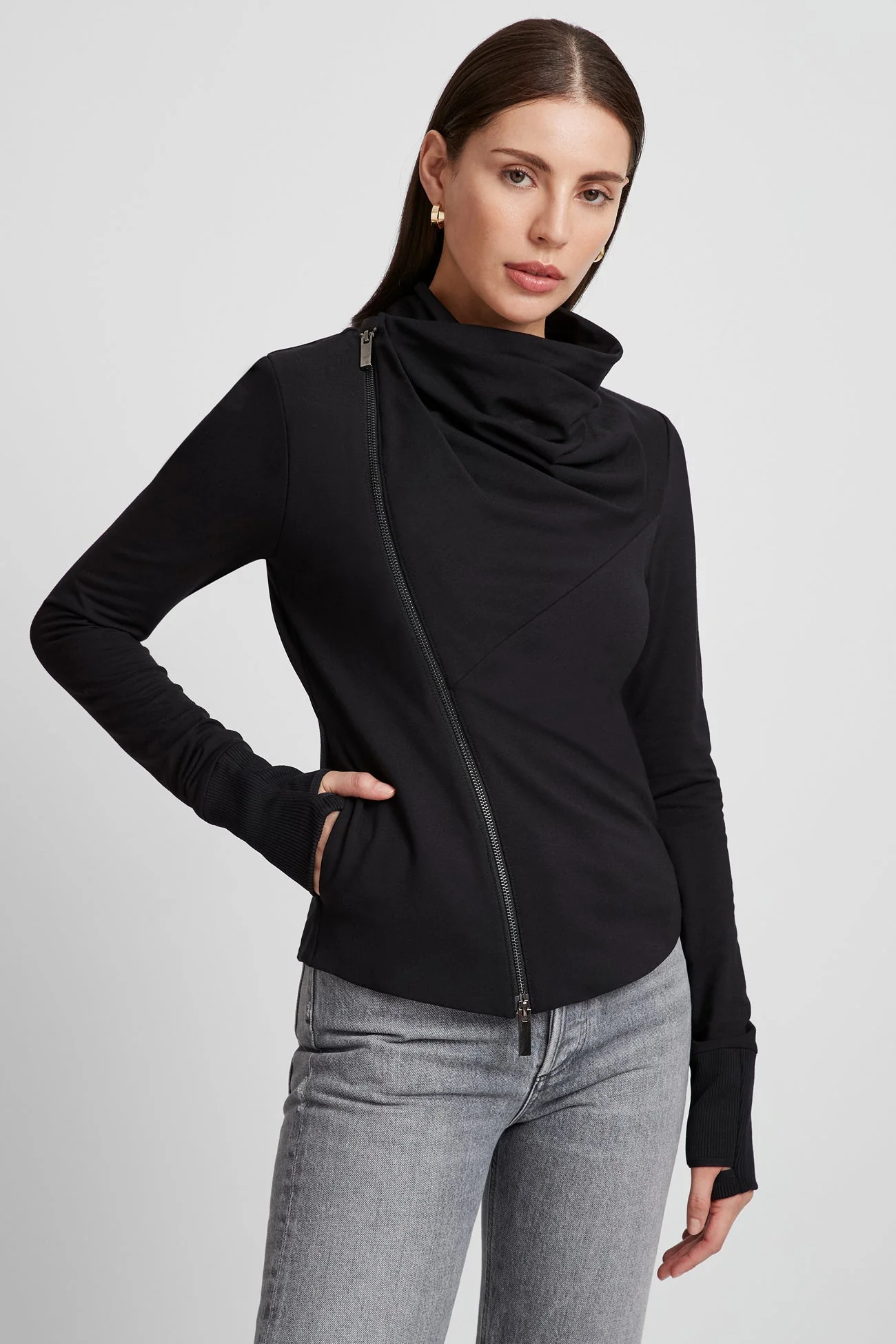 Linwood Sweatshirt Jacket | Black