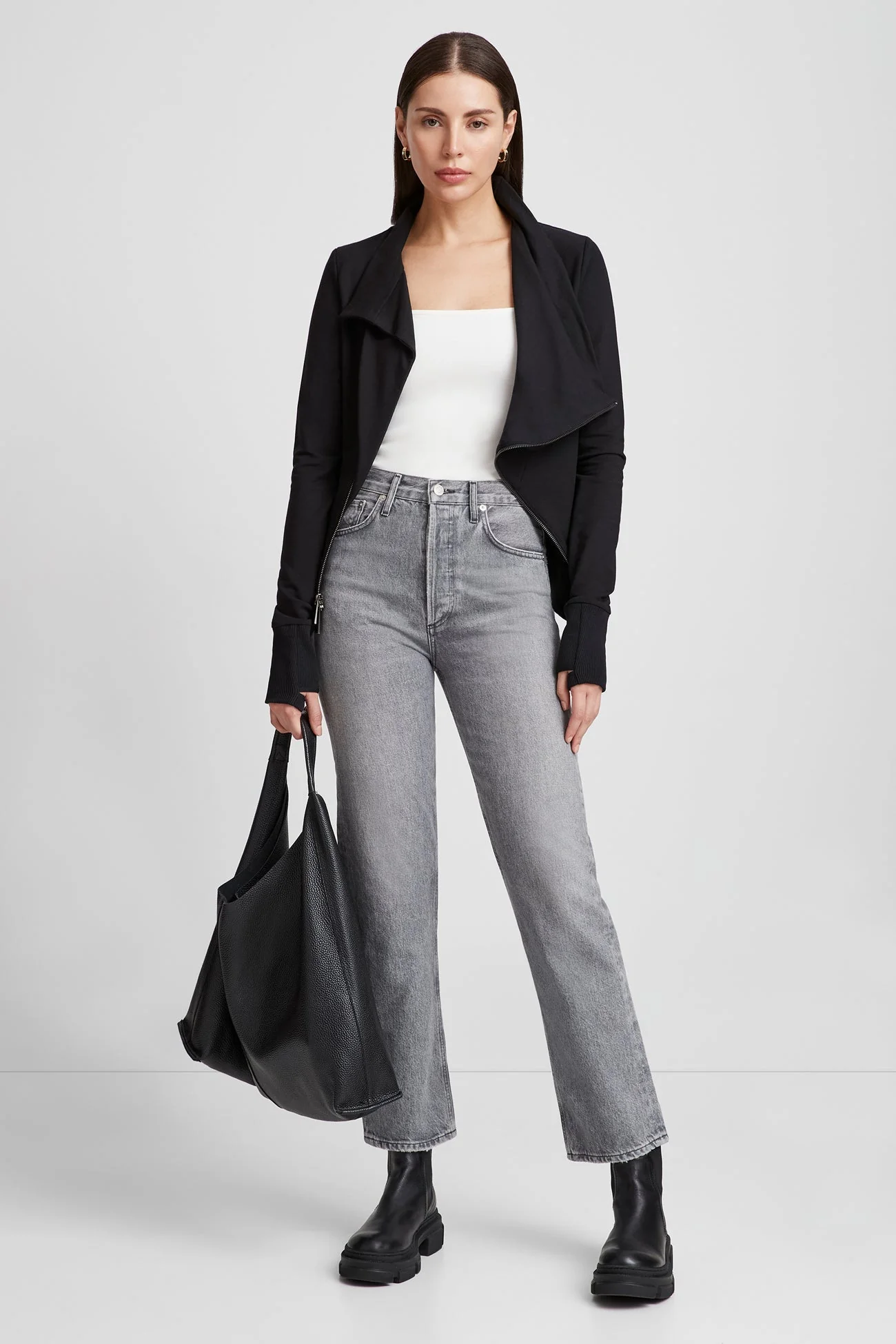 Linwood Sweatshirt Jacket | Black - Image 2