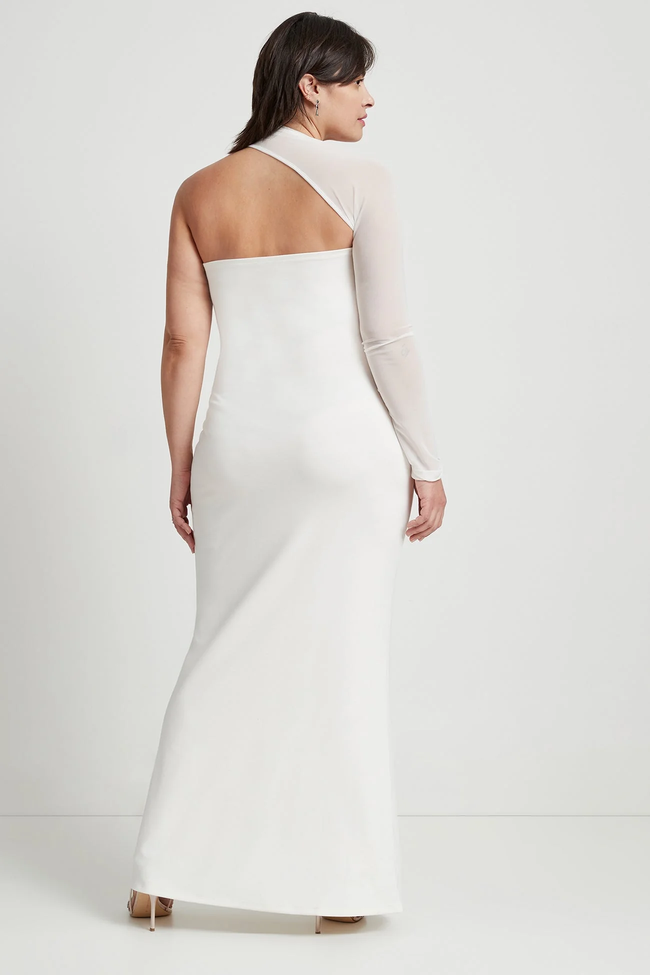 Manhattan Mesh Sleeve Gown | Off White Mesh - Image 2