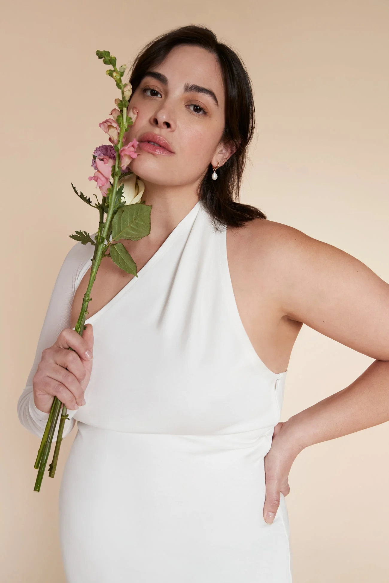Manhattan Mesh Sleeve Gown | Off White Mesh - Image 4