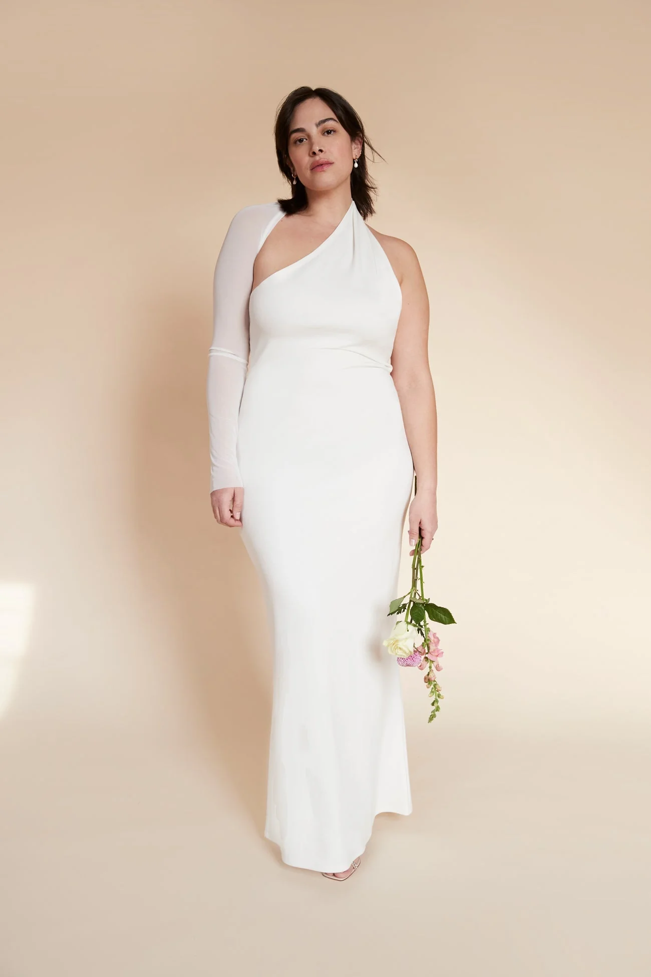 Manhattan Mesh Sleeve Gown | Off White Mesh - Image 5