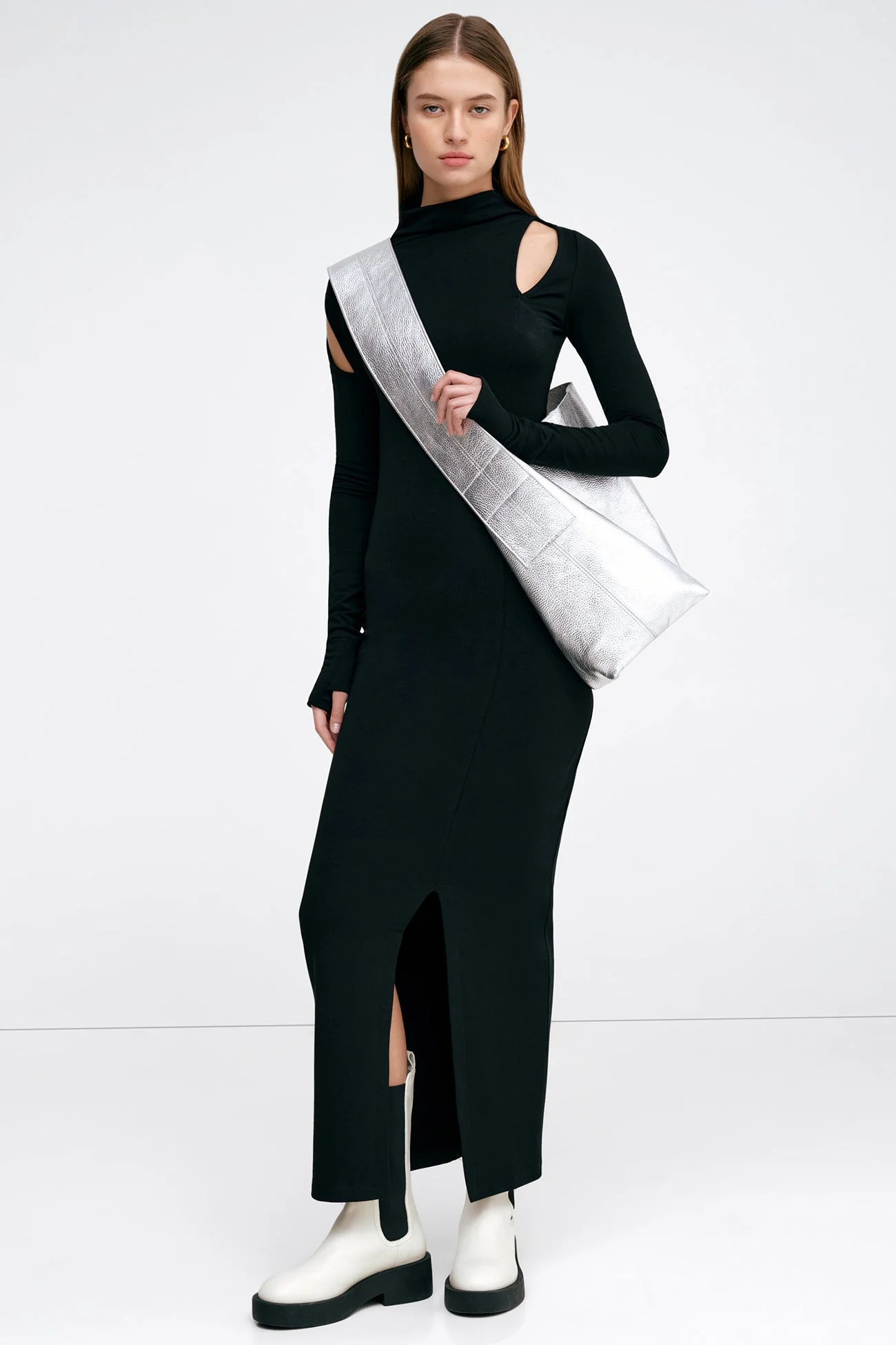 Park Mock Neck Dress | Black - Image 6
