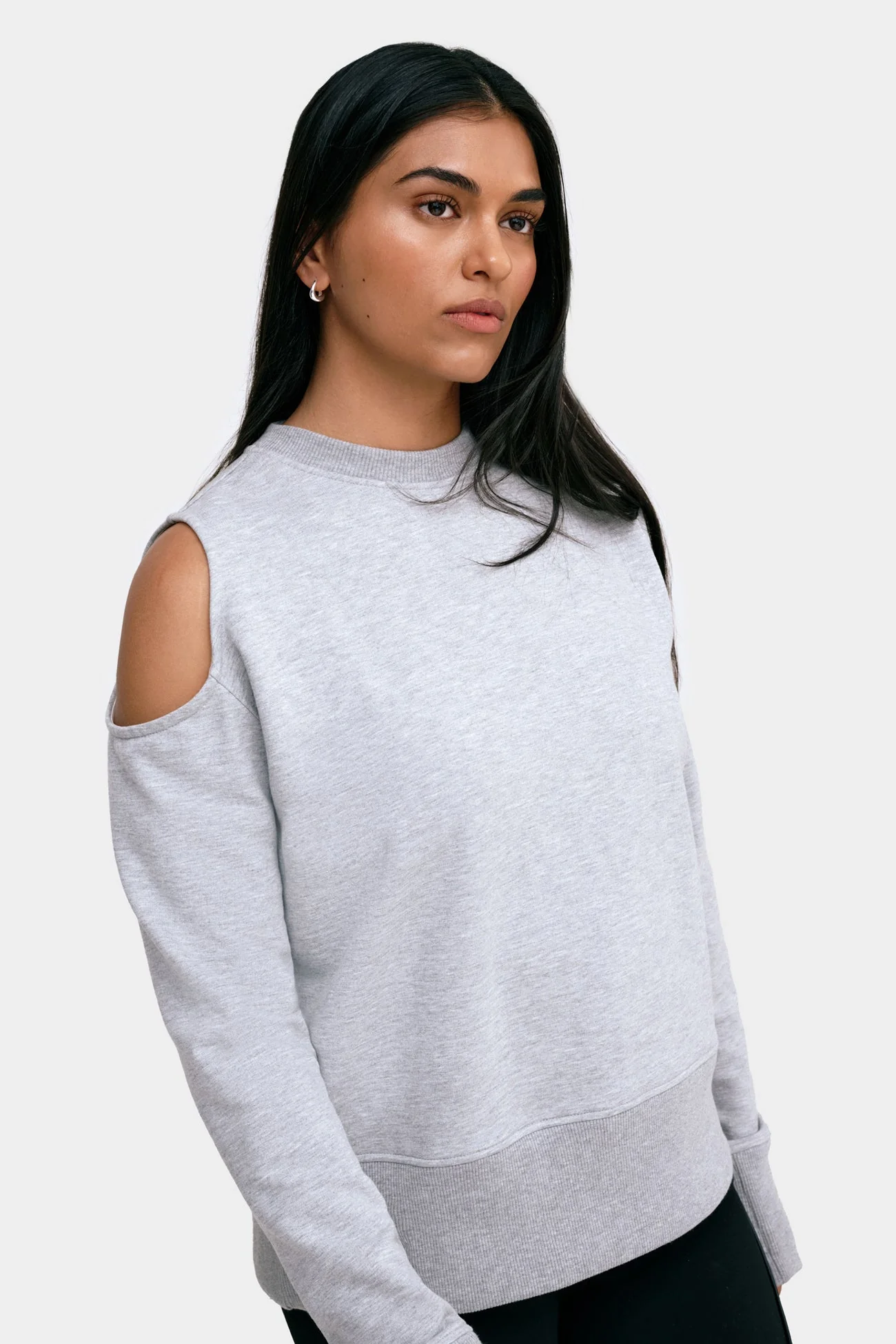 William Cutout Sweatshirt | Melange Grey