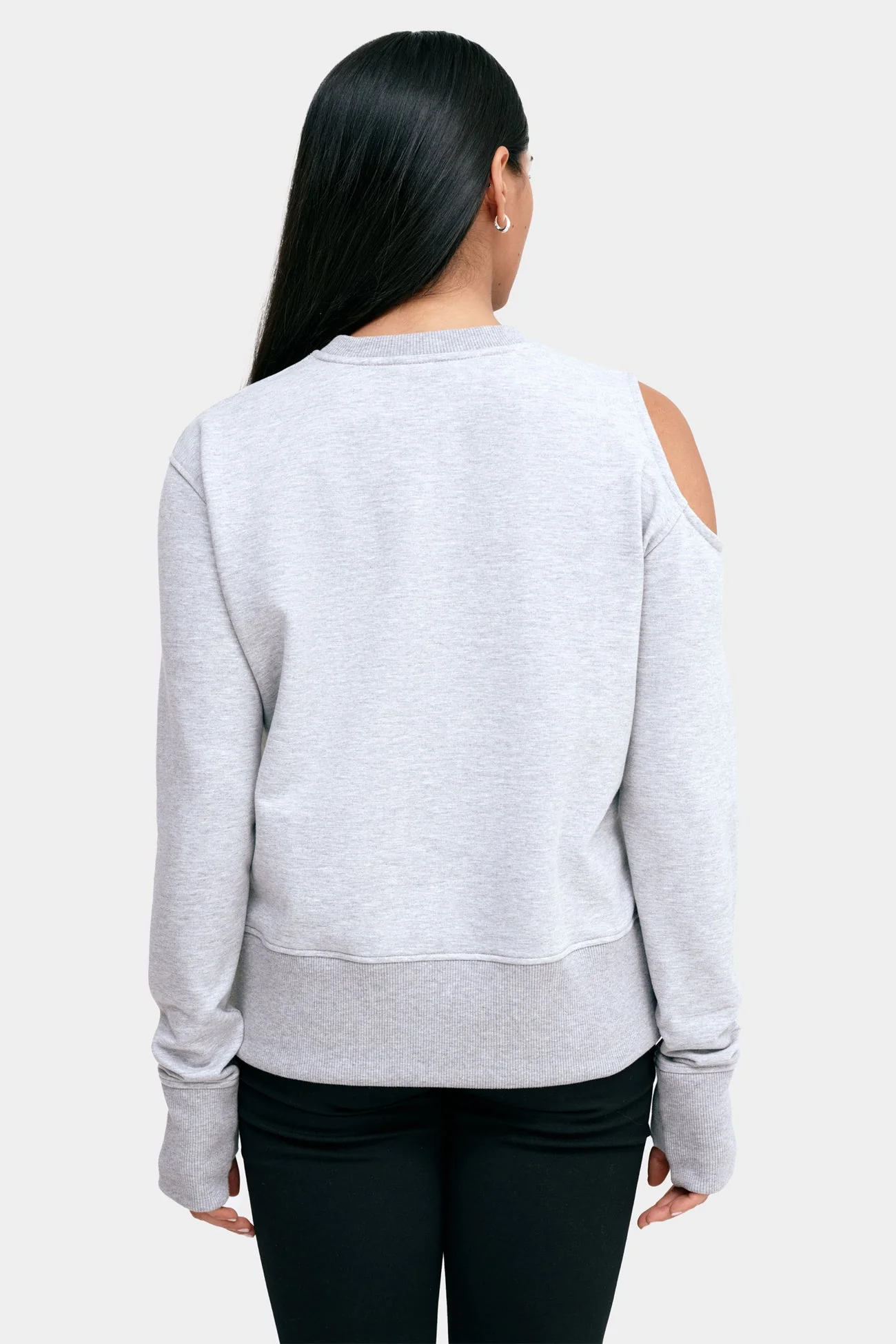 William Cutout Sweatshirt | Melange Grey - Image 4