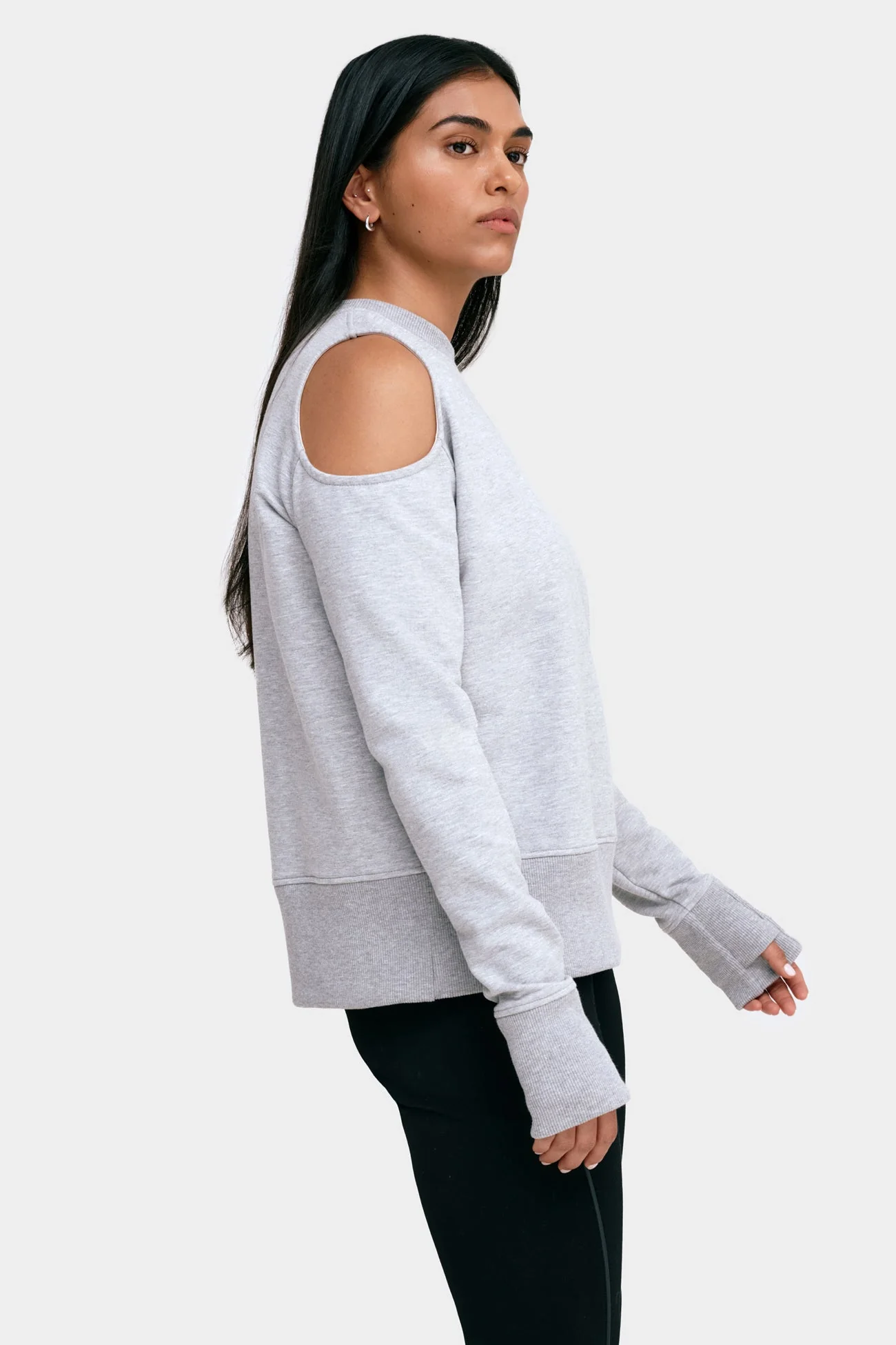 William Cutout Sweatshirt | Melange Grey - Image 5