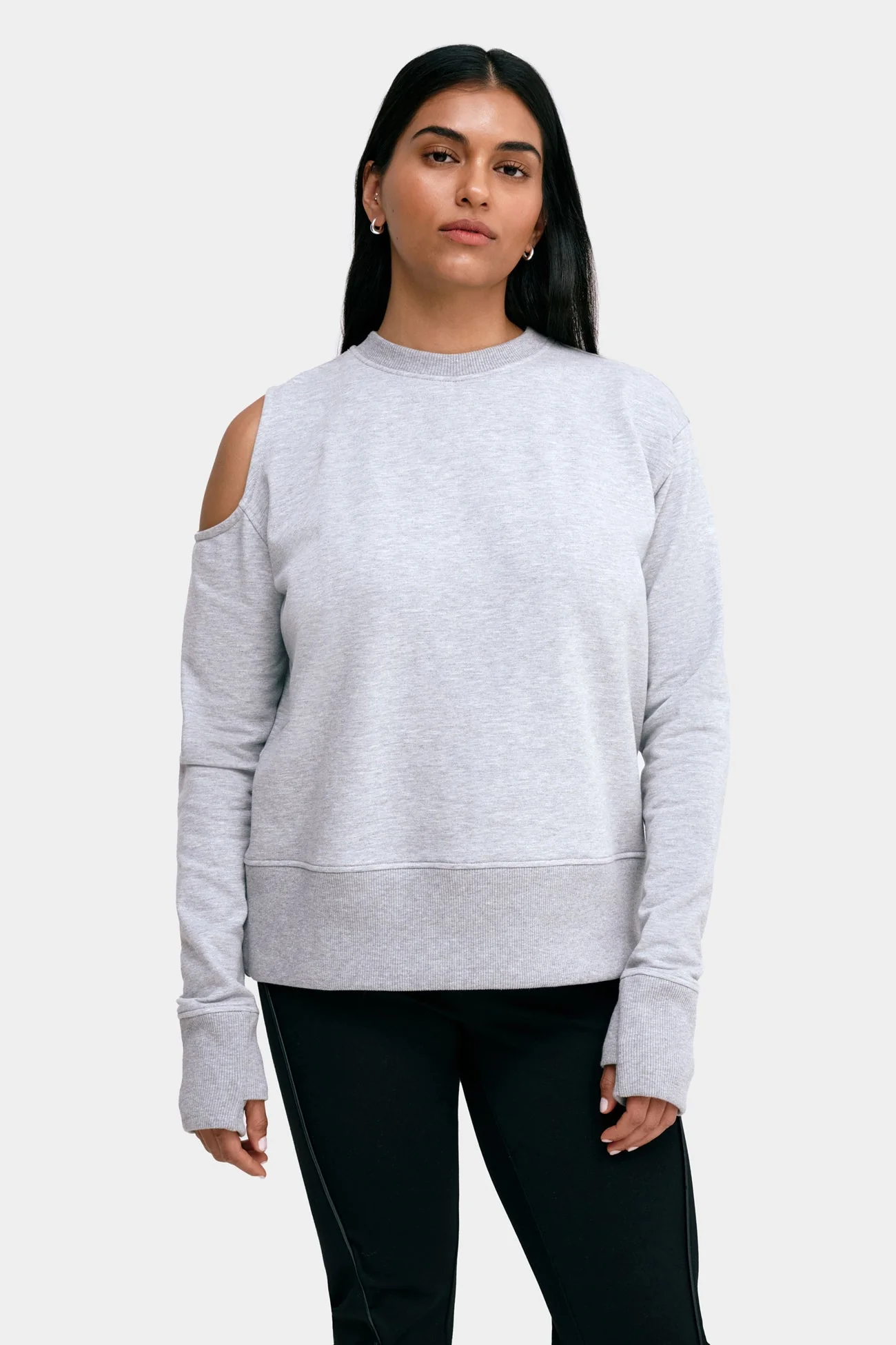 William Cutout Sweatshirt | Melange Grey - Image 6