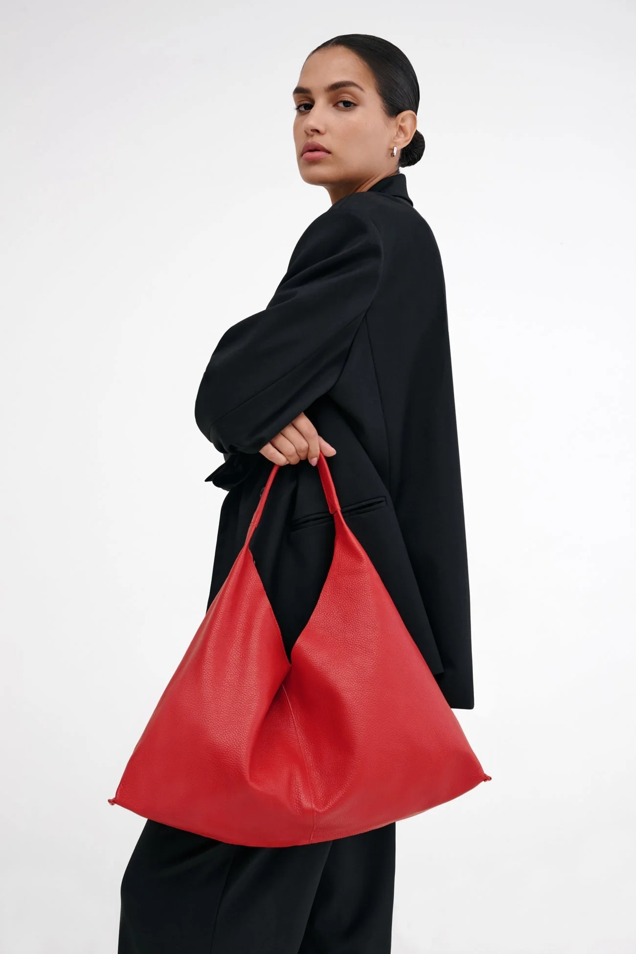 Midi Kelly Tote | Red Pebble