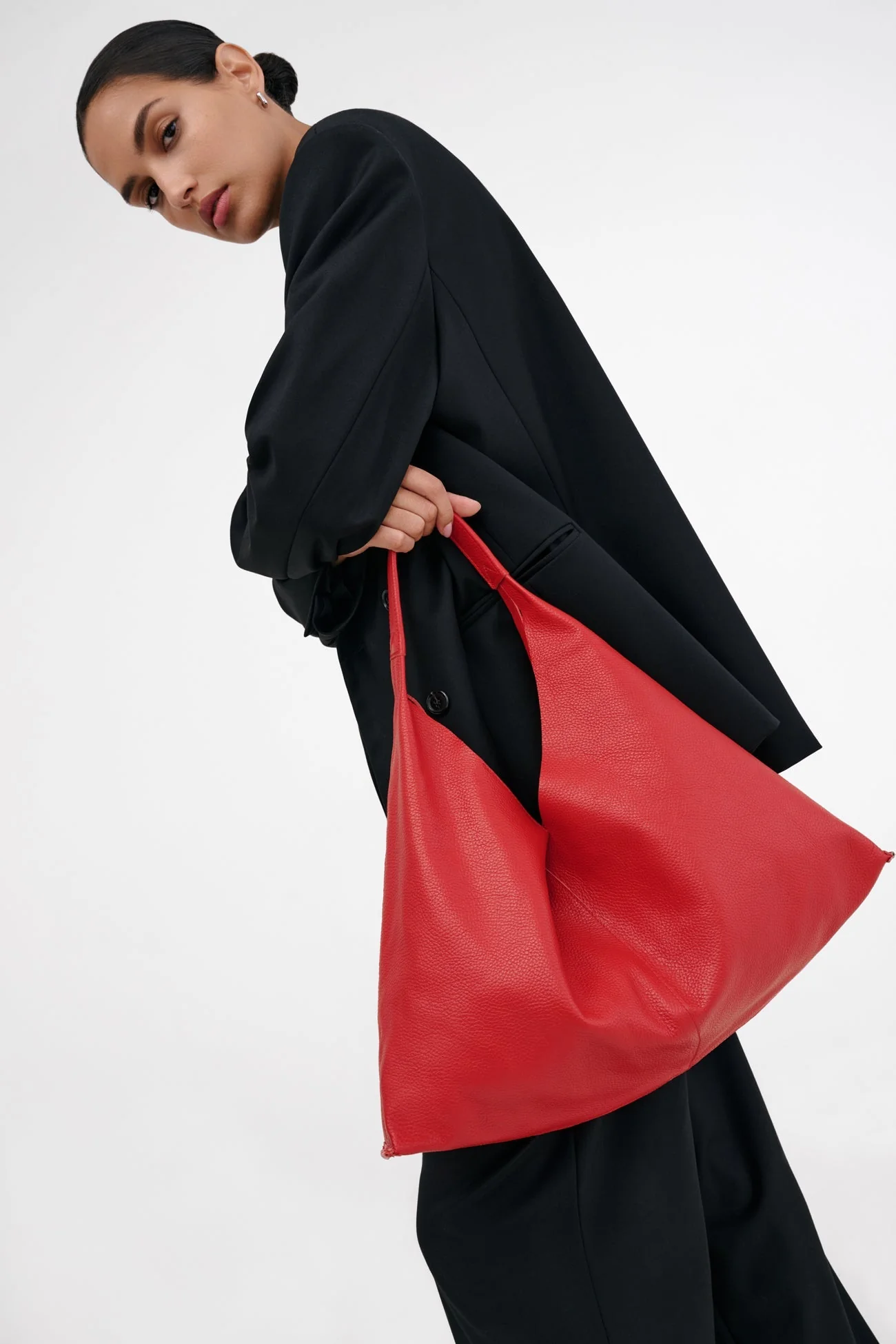 Midi Kelly Tote | Red Pebble - Image 3