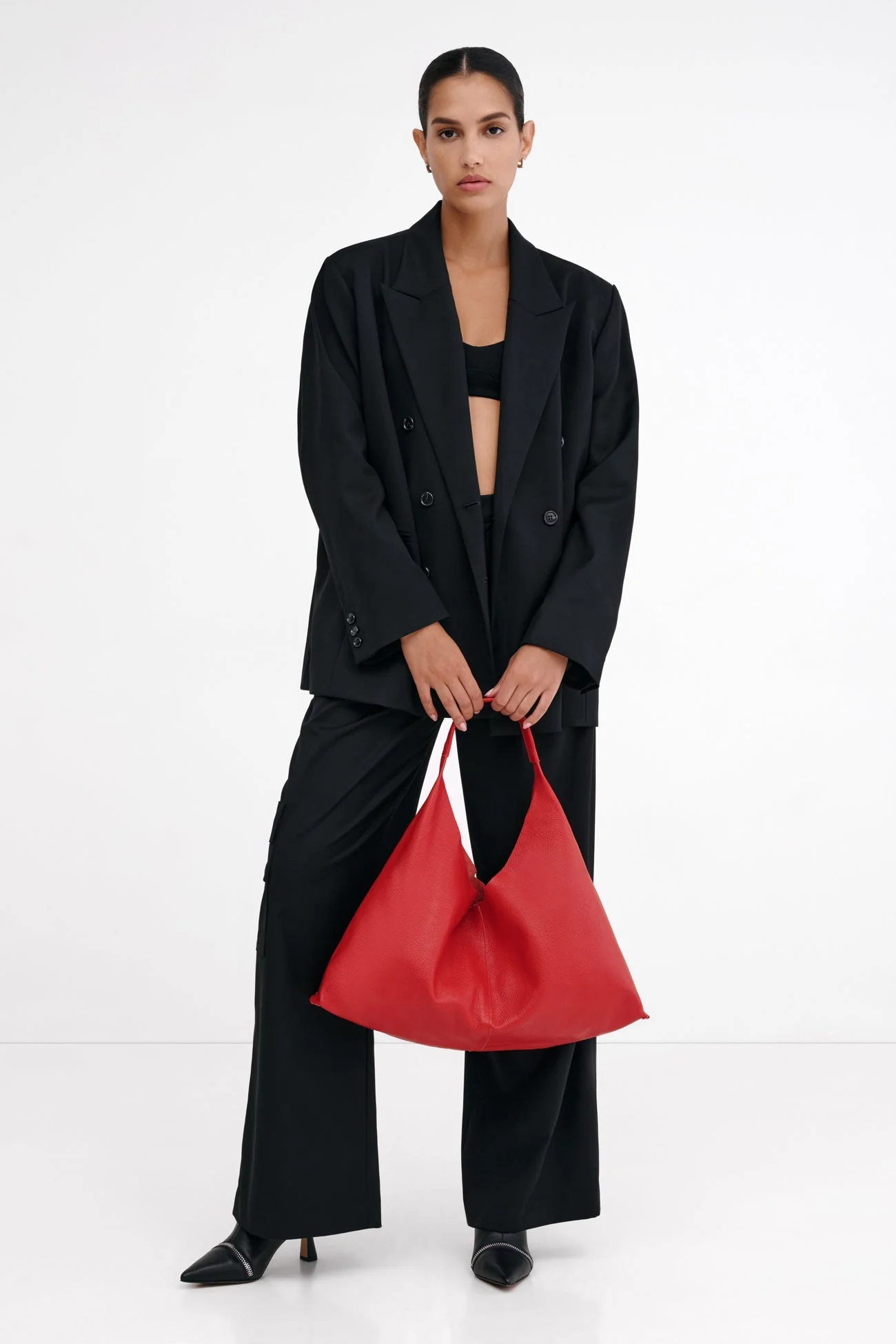 Midi Kelly Tote | Red Pebble - Image 5
