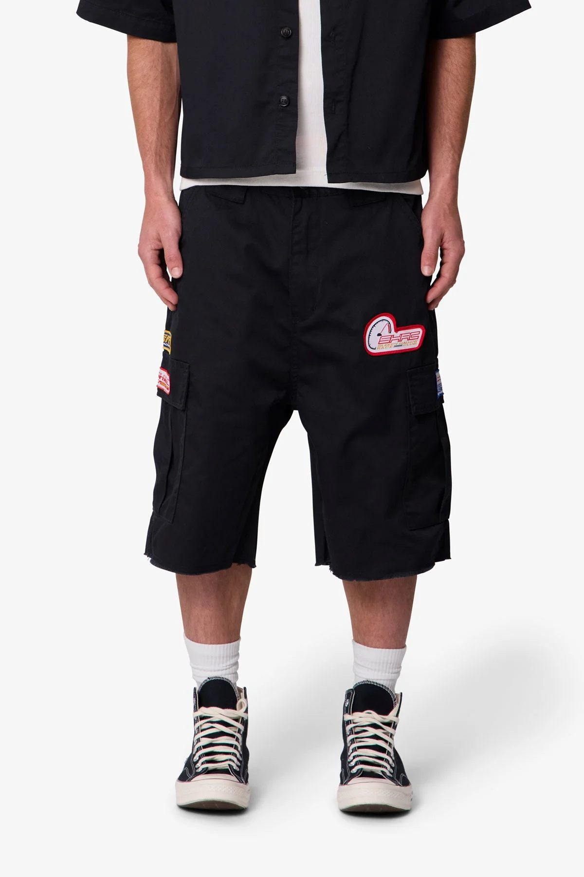 Baggy Cargo Work Shorts | Black - Image 2