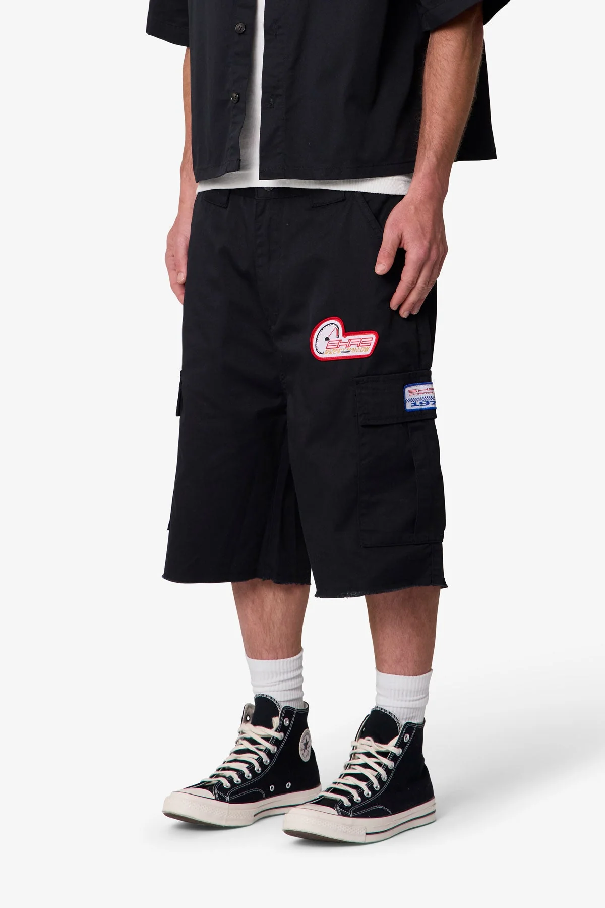 Baggy Cargo Work Shorts | Black - Image 3