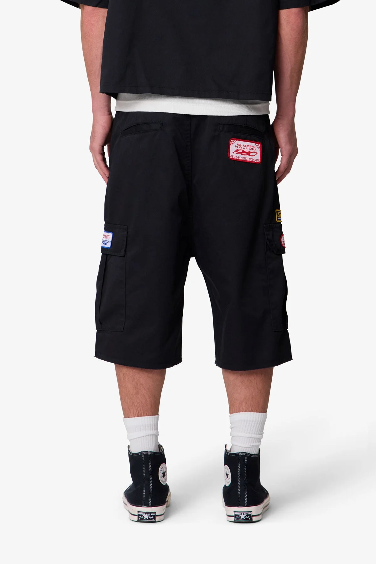 Baggy Cargo Work Shorts | Black - Image 5