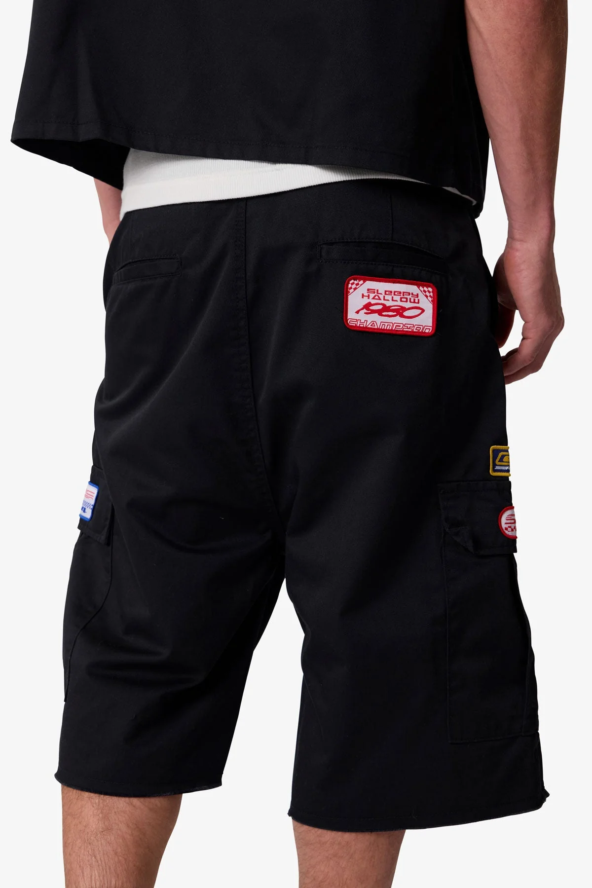 Baggy Cargo Work Shorts | Black - Image 9