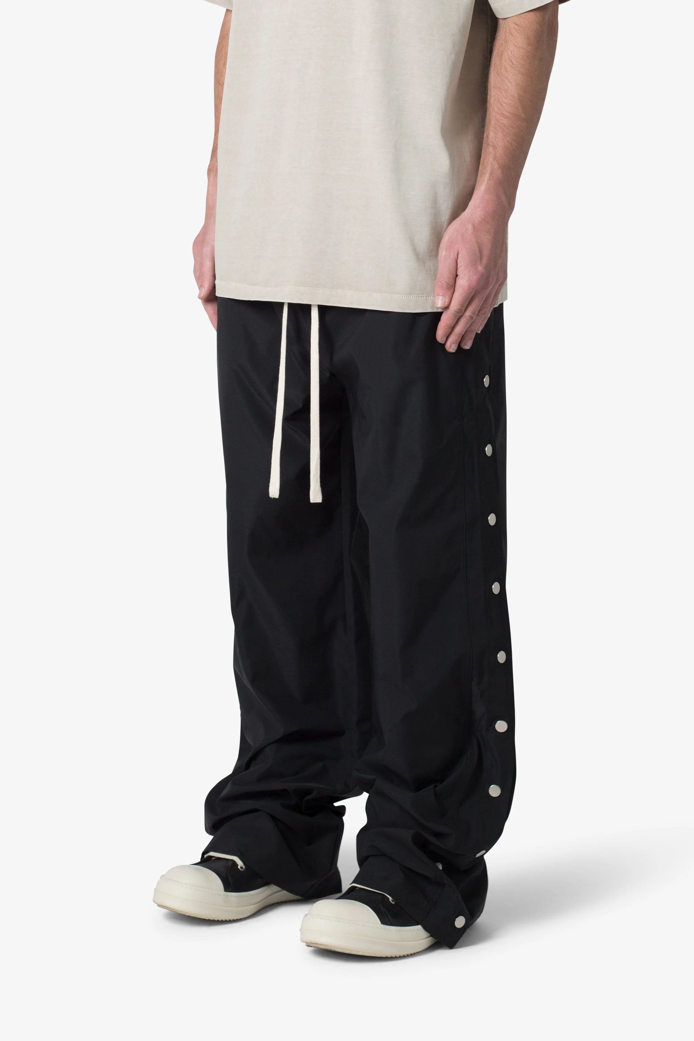 Side Snap Nylon Pants | Black - Image 2