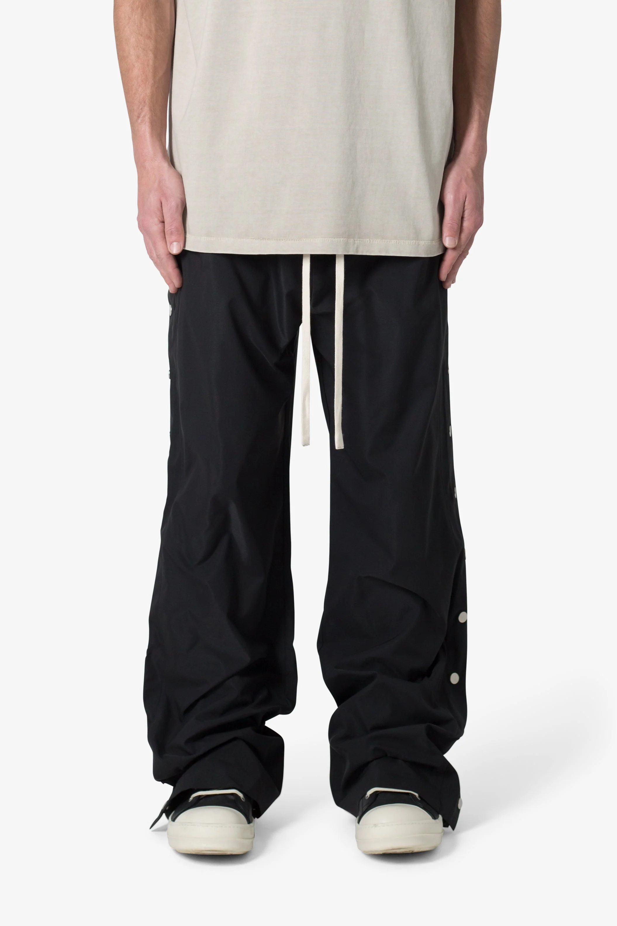 Side Snap Nylon Pants | Black - Image 3