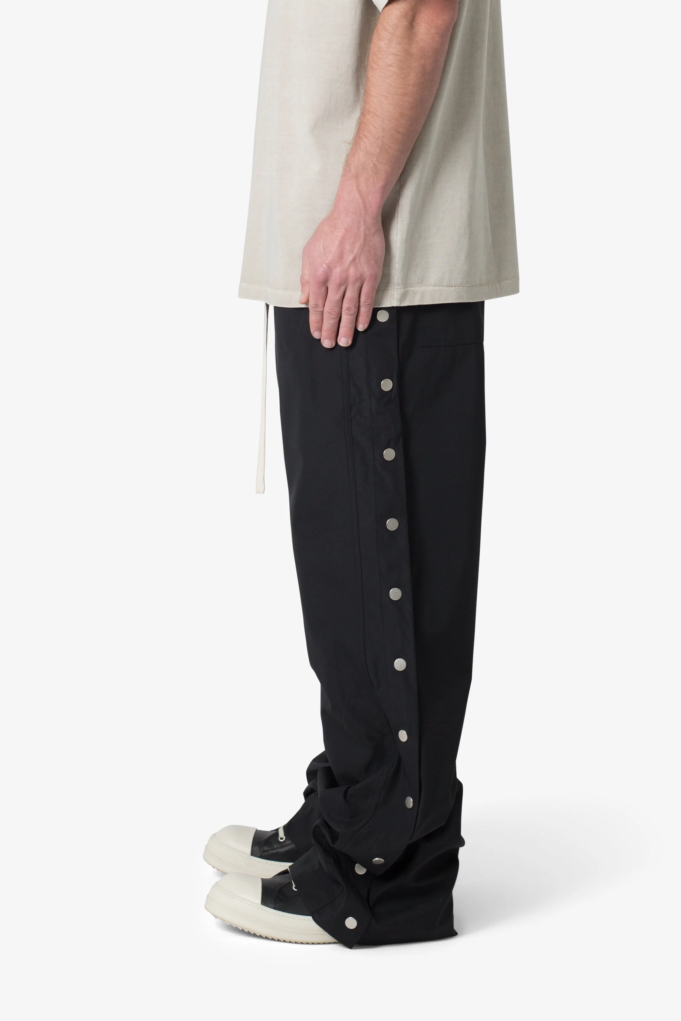 Side Snap Nylon Pants | Black - Image 4