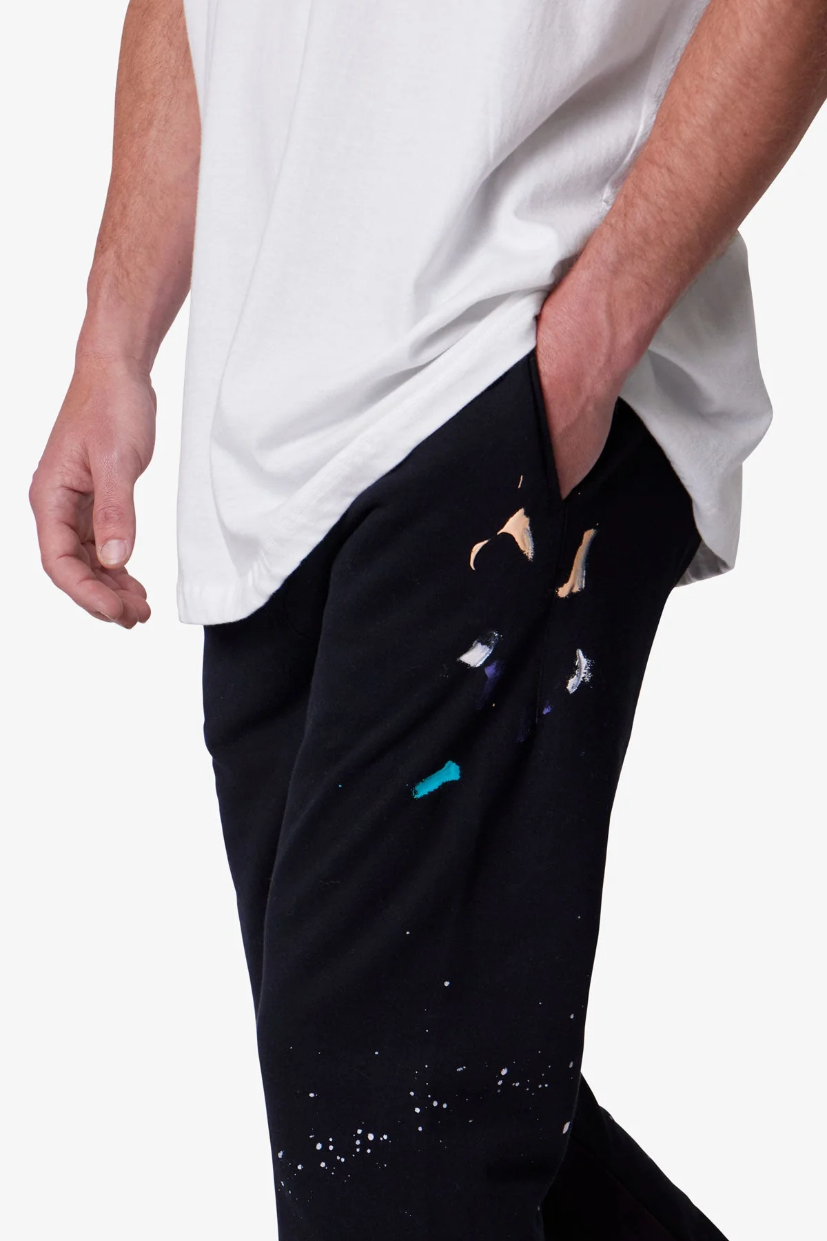 Contrast Bootcut Sweatpants | Black - Image 7