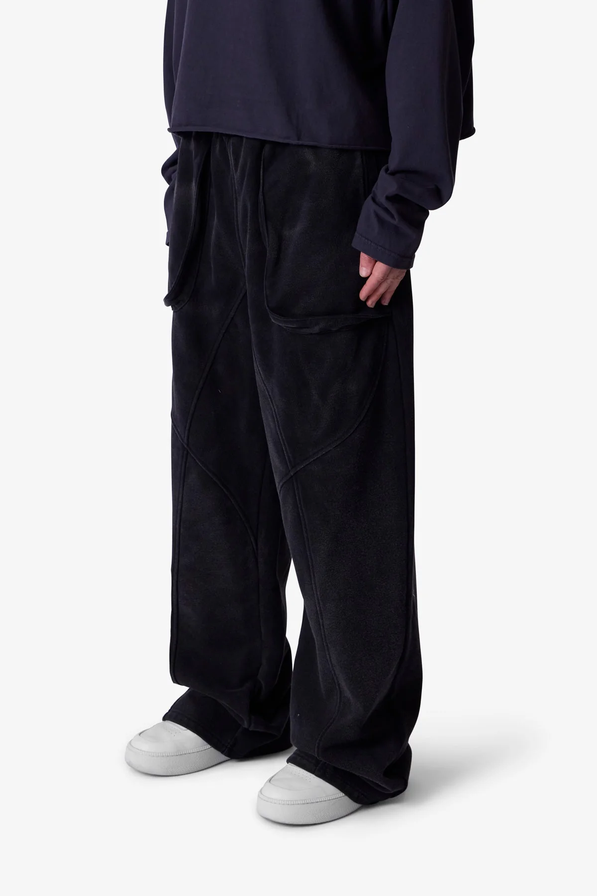 Cross Seamed Sweatpants | Washed Black - Image 3