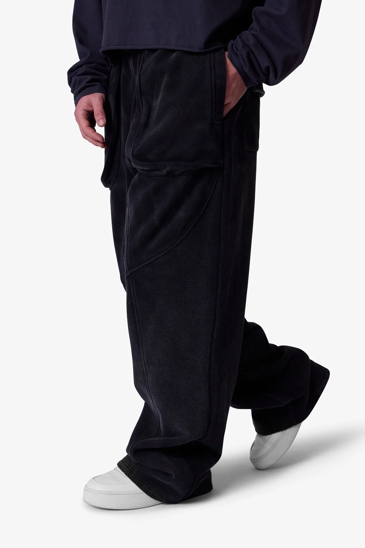 Cross Seamed Sweatpants | Washed Black - Image 6