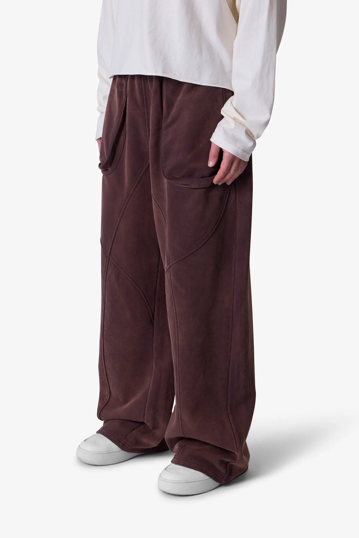 Cross Seamed Sweatpants | Washed Brown - Image 3
