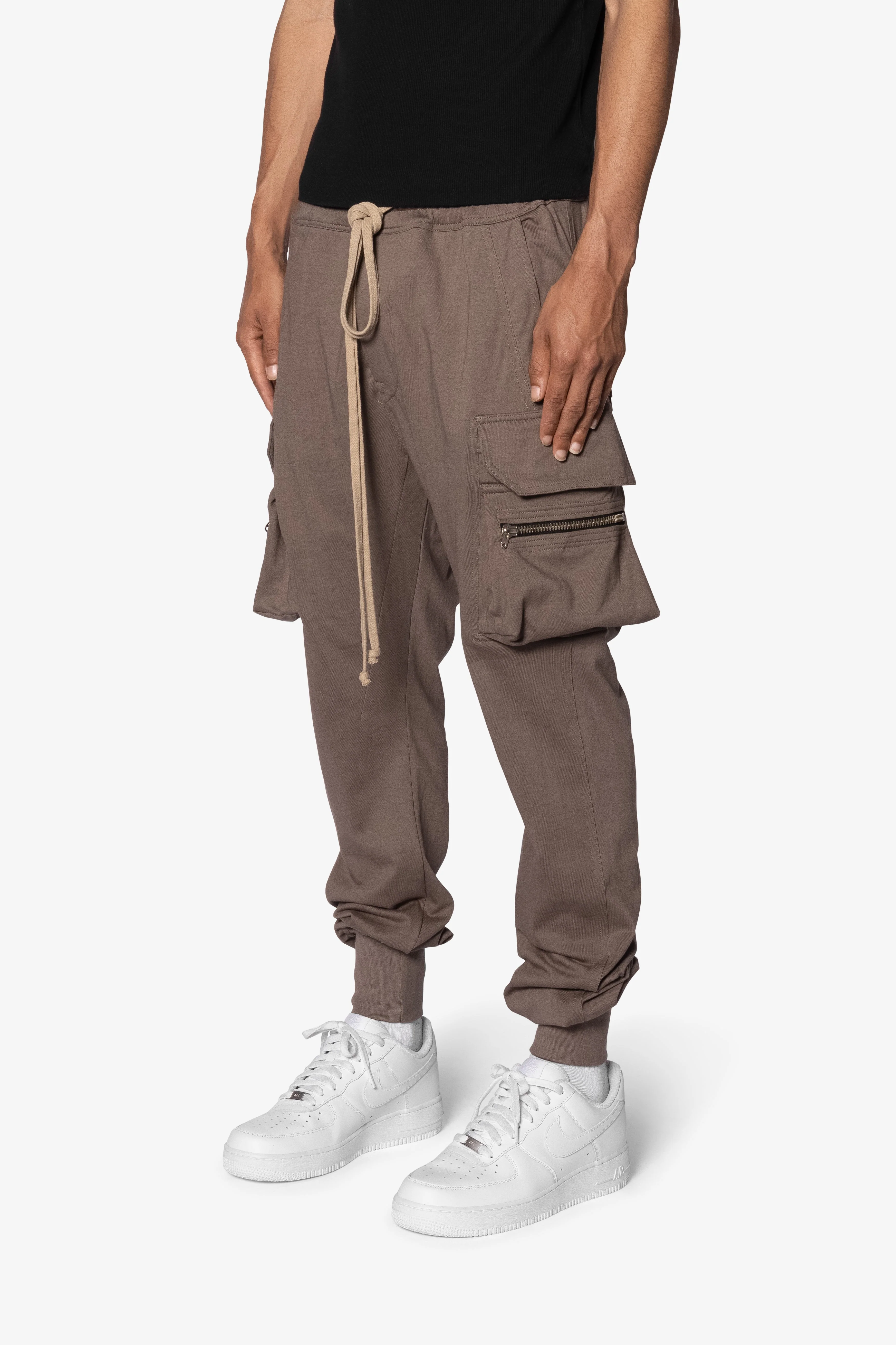 Jersey Cargo Pocket Sweatpants | Tan - Image 4