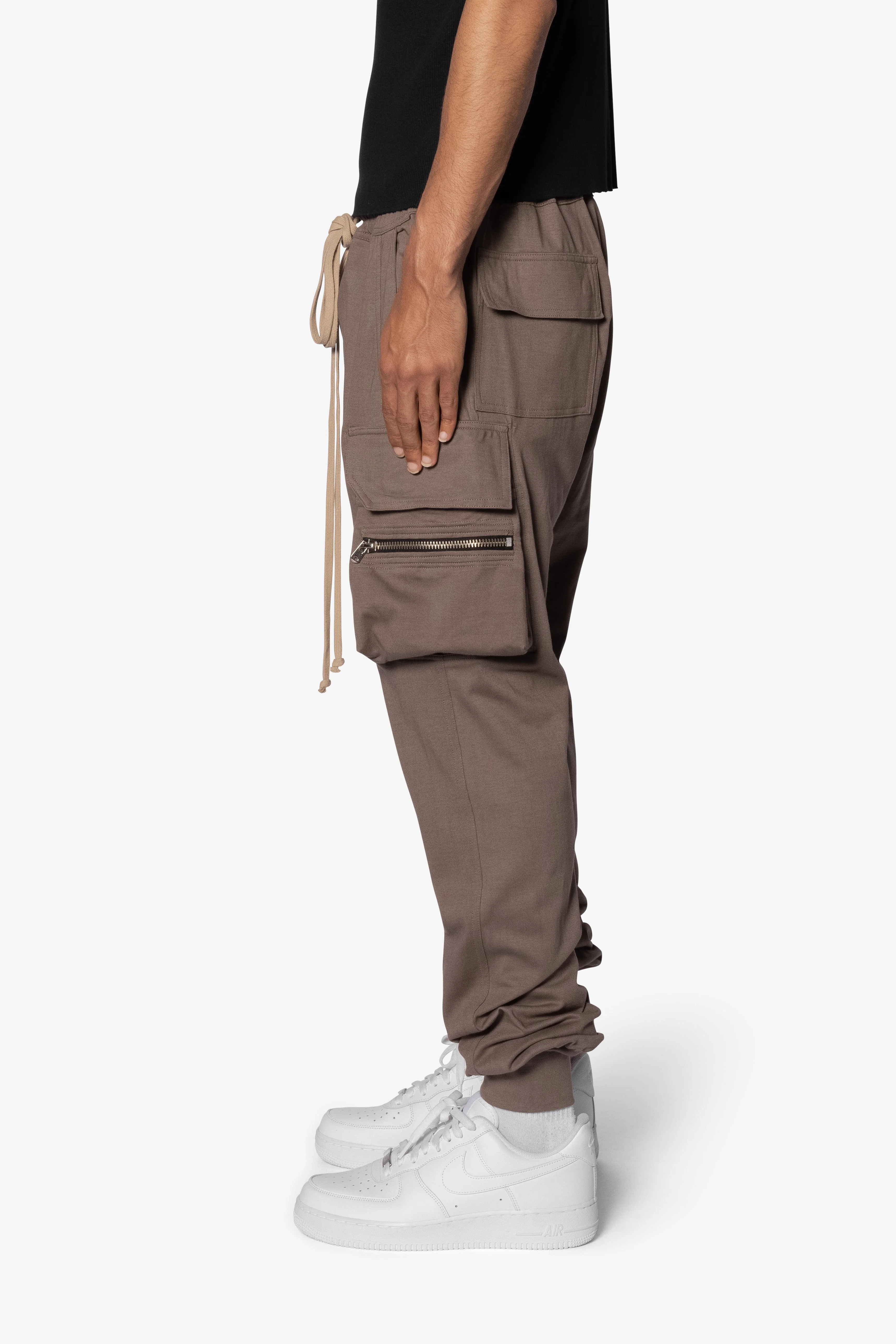 Jersey Cargo Pocket Sweatpants | Tan - Image 5