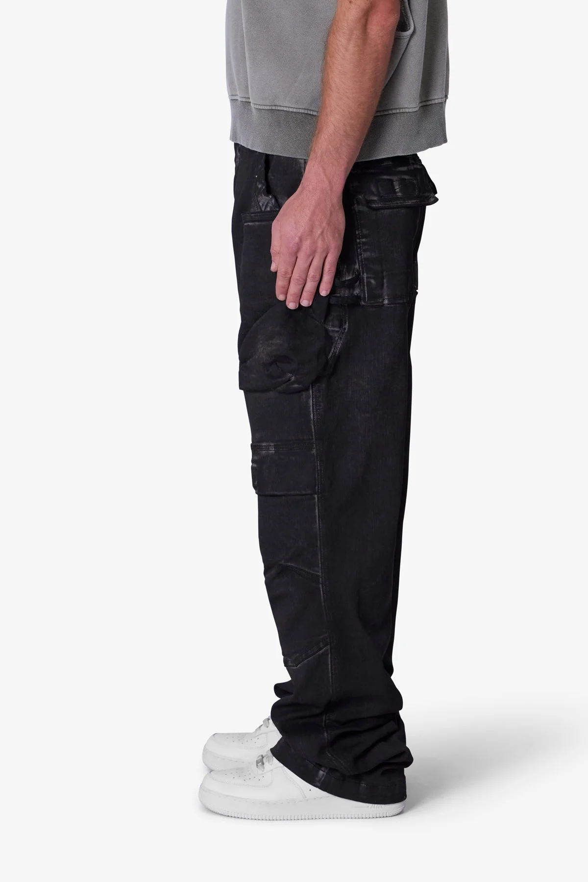 Oil Stretch Cargo Pants | Brown - Image 4
