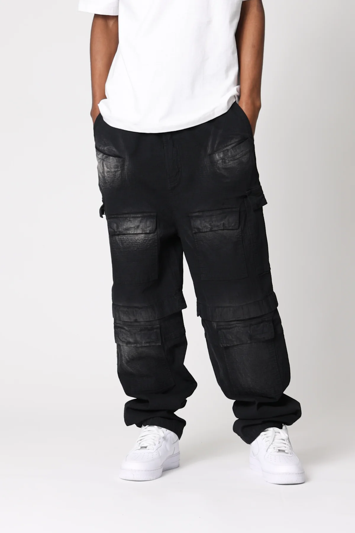 Oversized Cargo Pants | Washed Black - Image 3