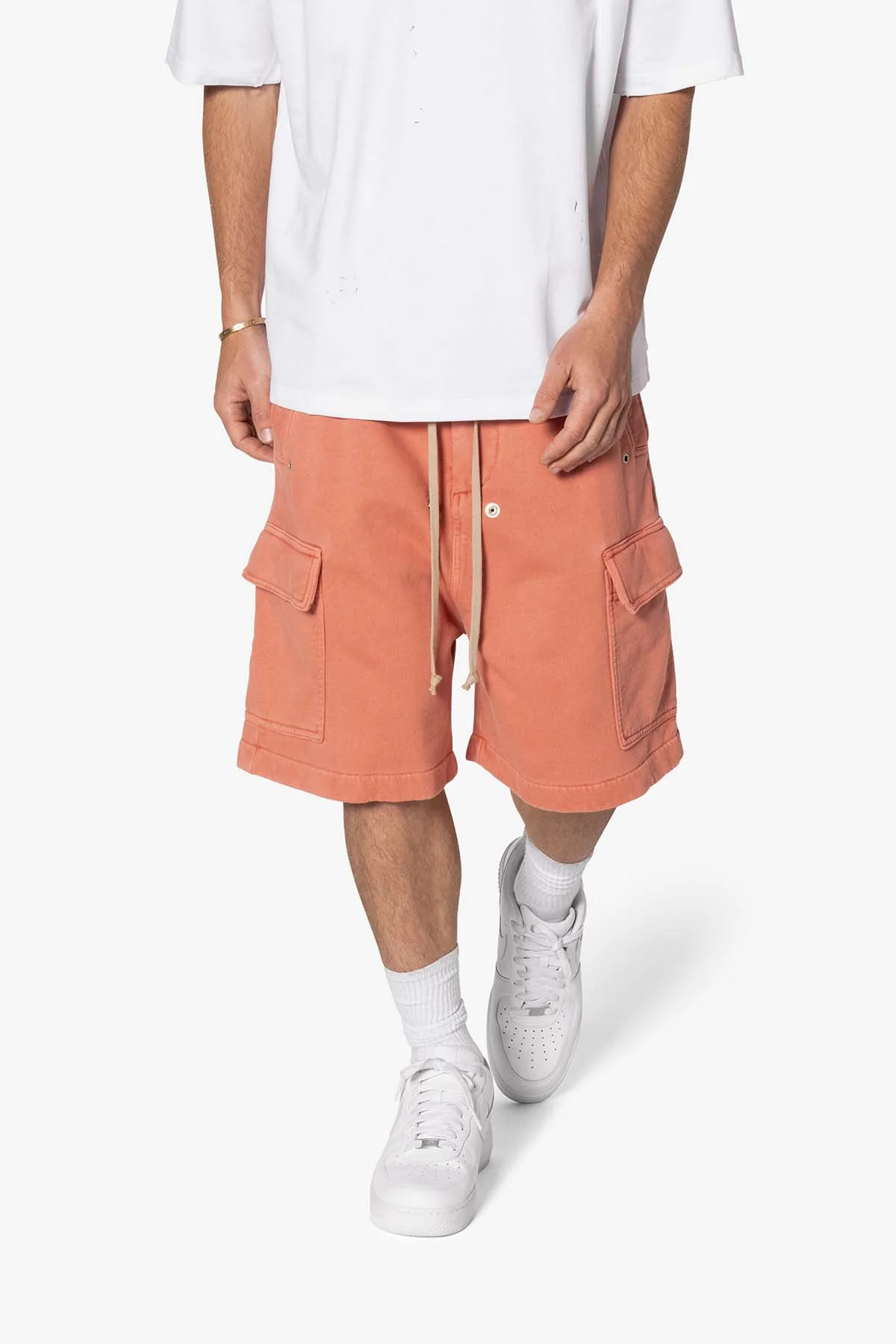 Rave Cargo Fleece Sweat Shorts | Washed Rust - Image 6