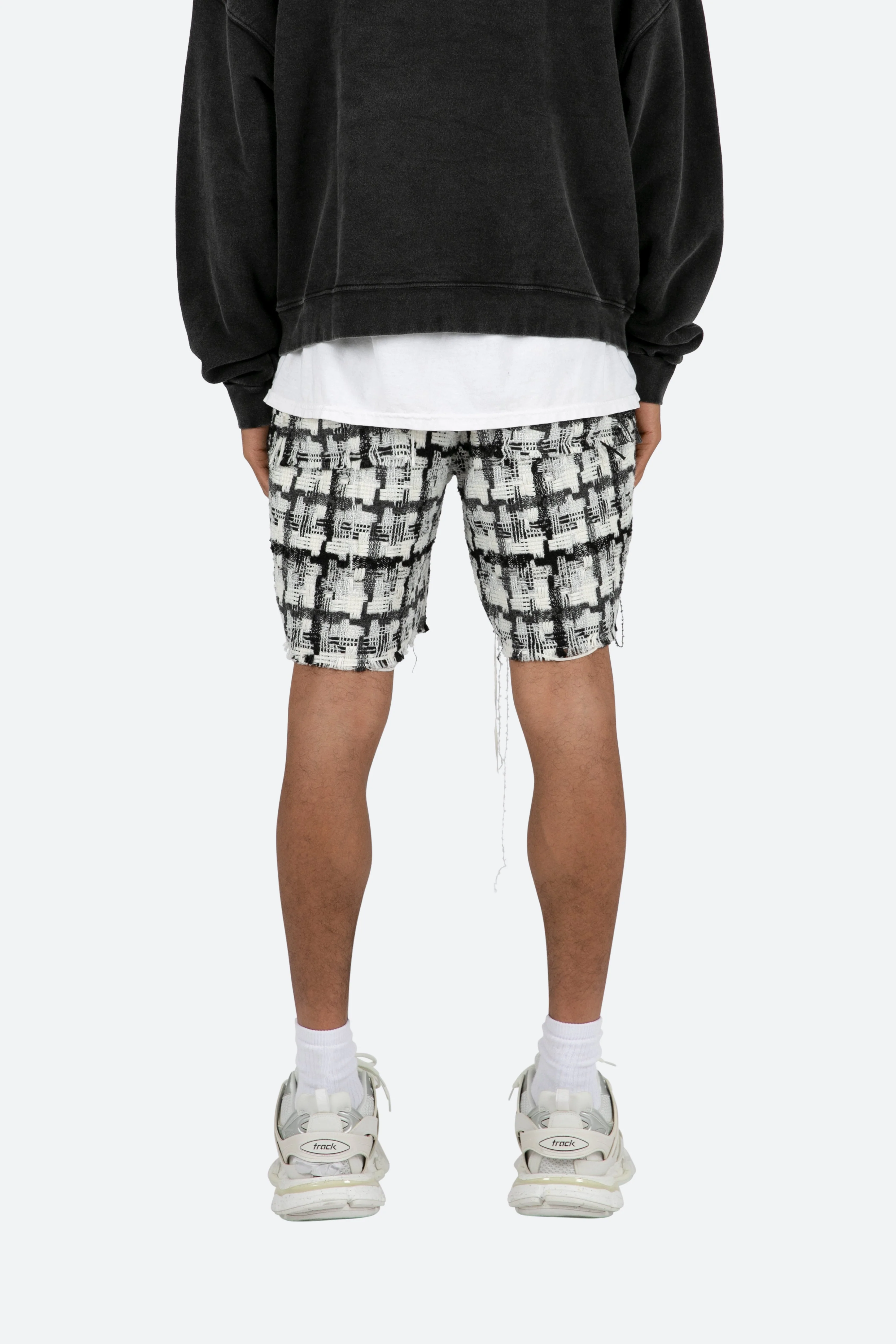 Raw Edge Shorts | Black/White - Image 5