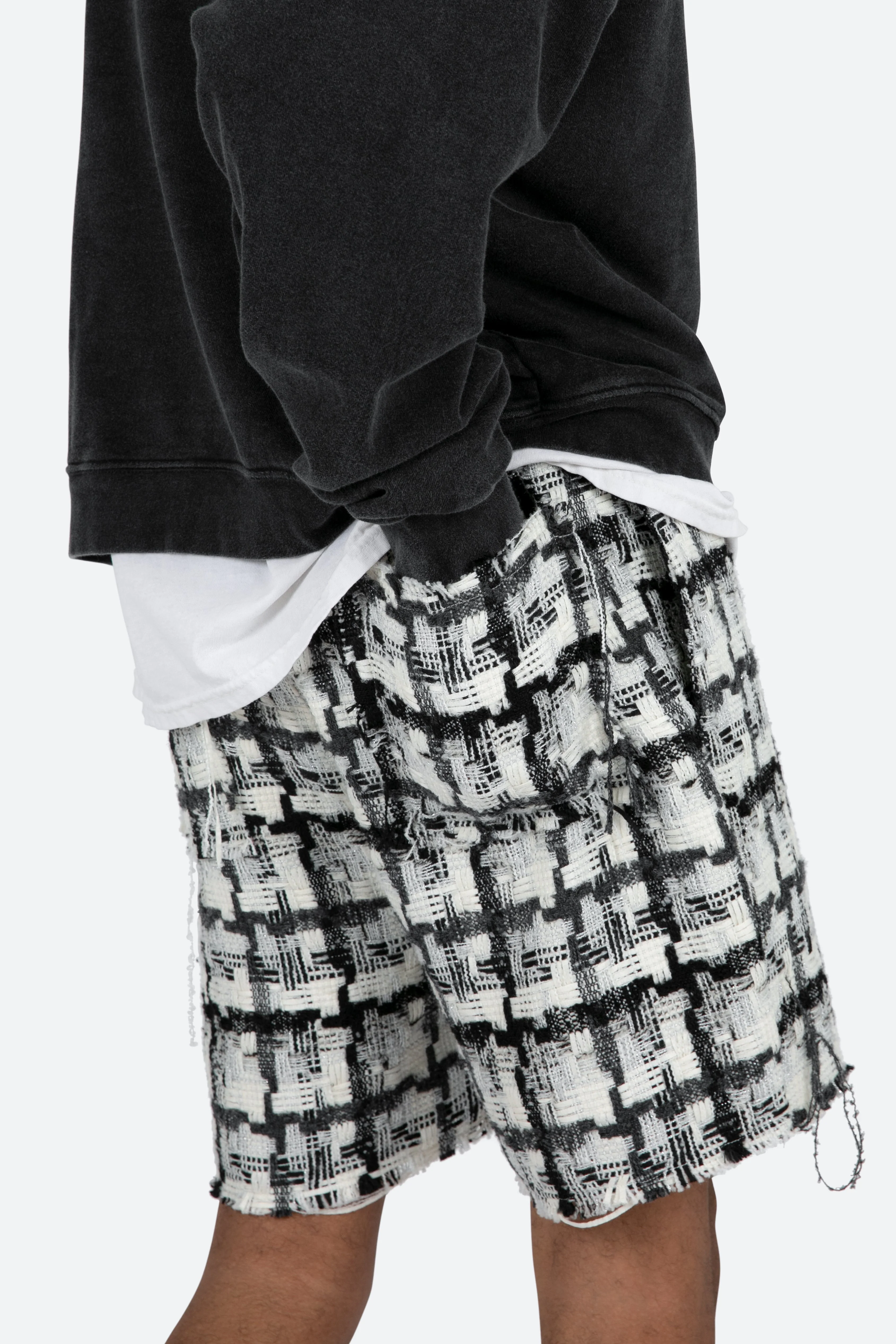 Raw Edge Shorts | Black/White - Image 7