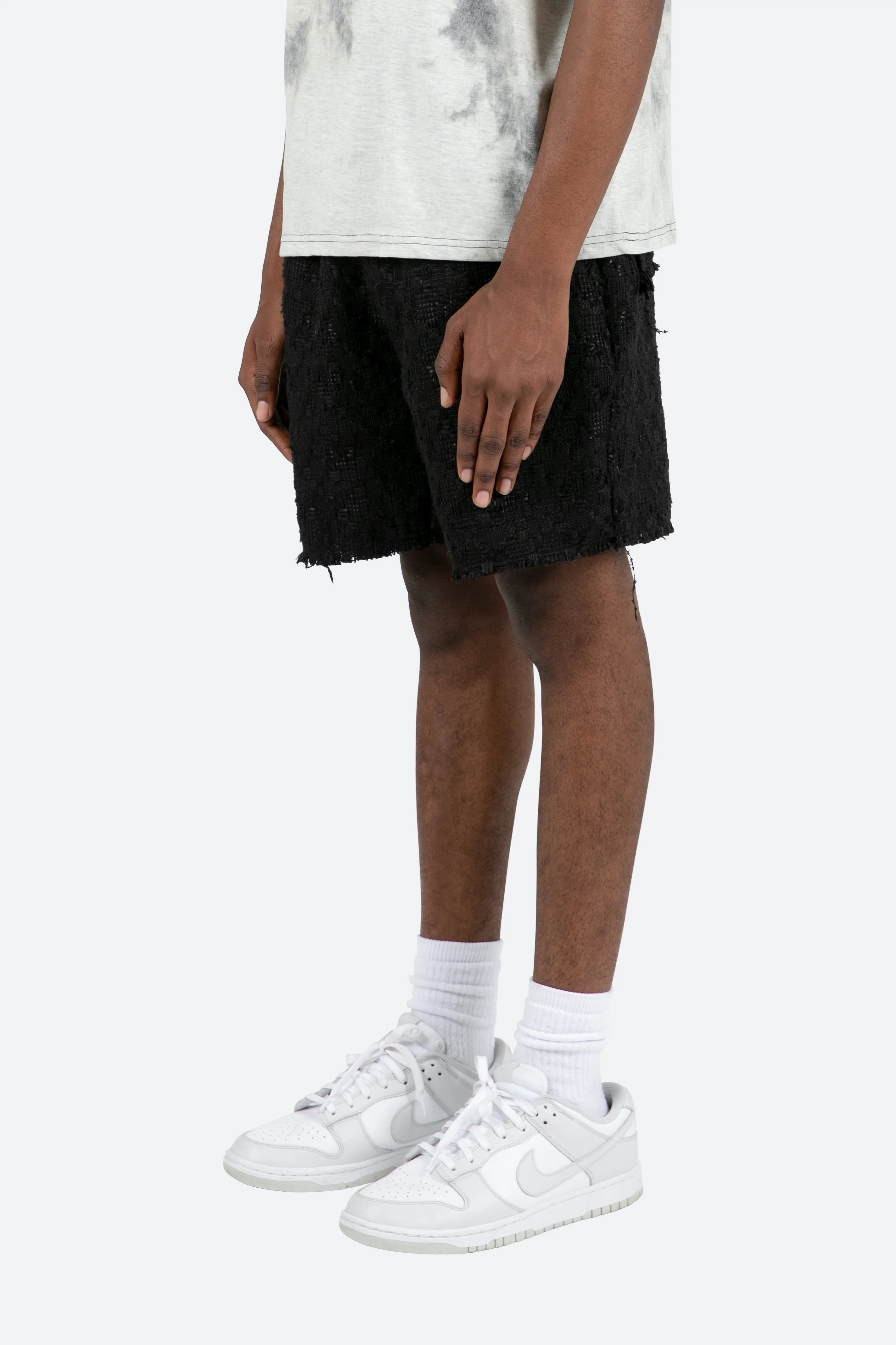 Raw Edge Shorts | Black - Image 3