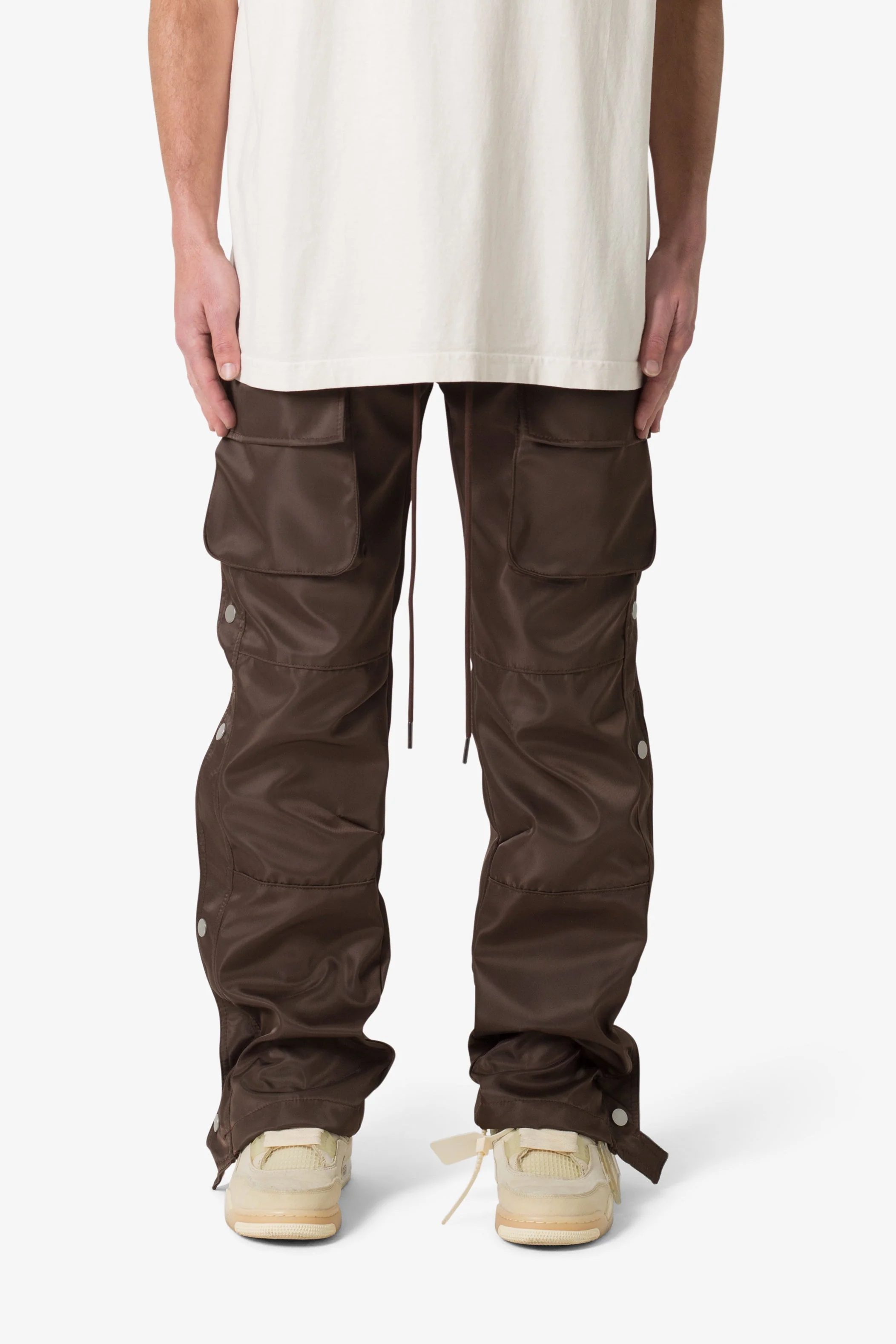 Snap Front Cargo Pants | Brown - Image 2