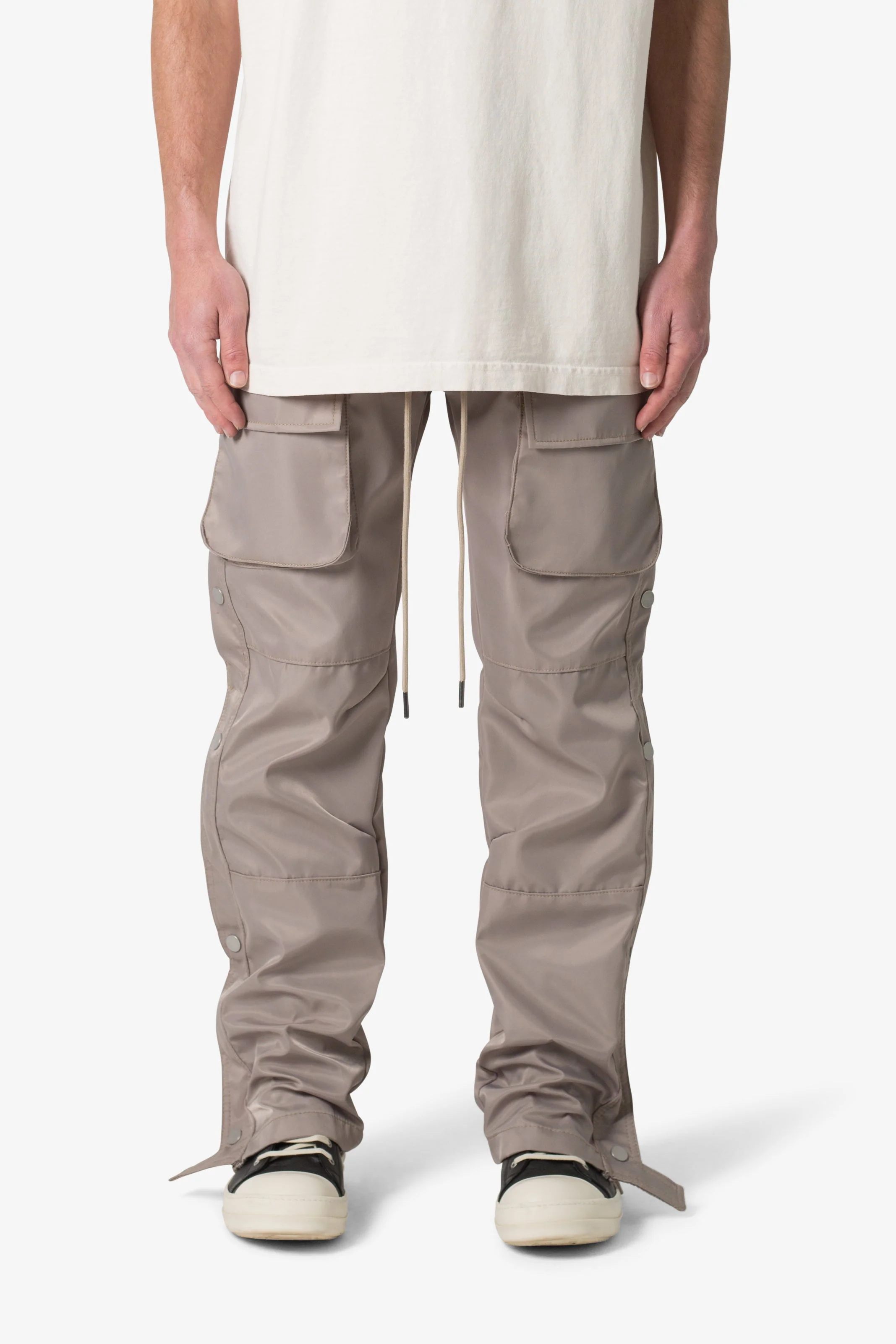 Snap Front Cargo Pants | Grey