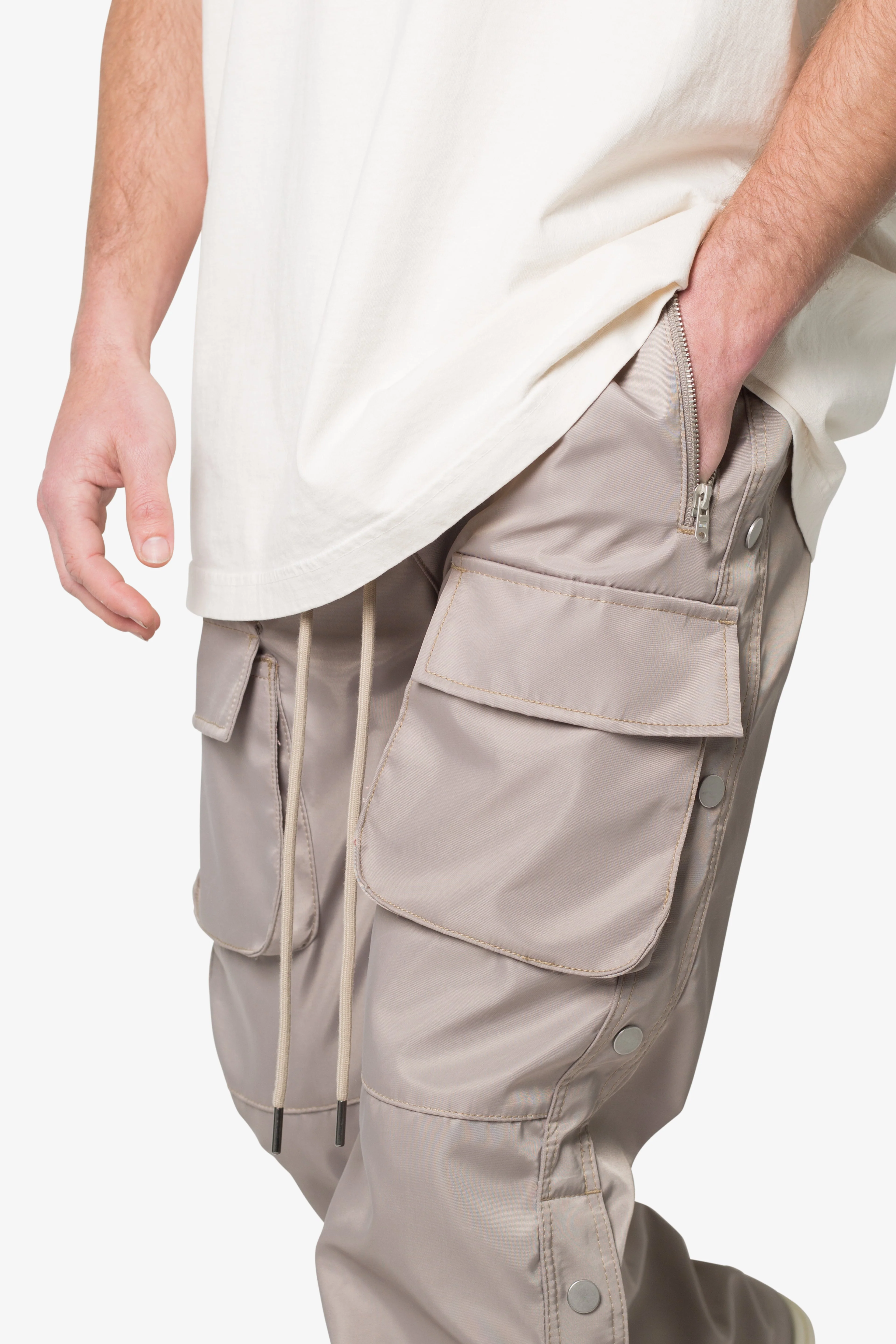 Snap Front Cargo Pants | Grey - Image 7