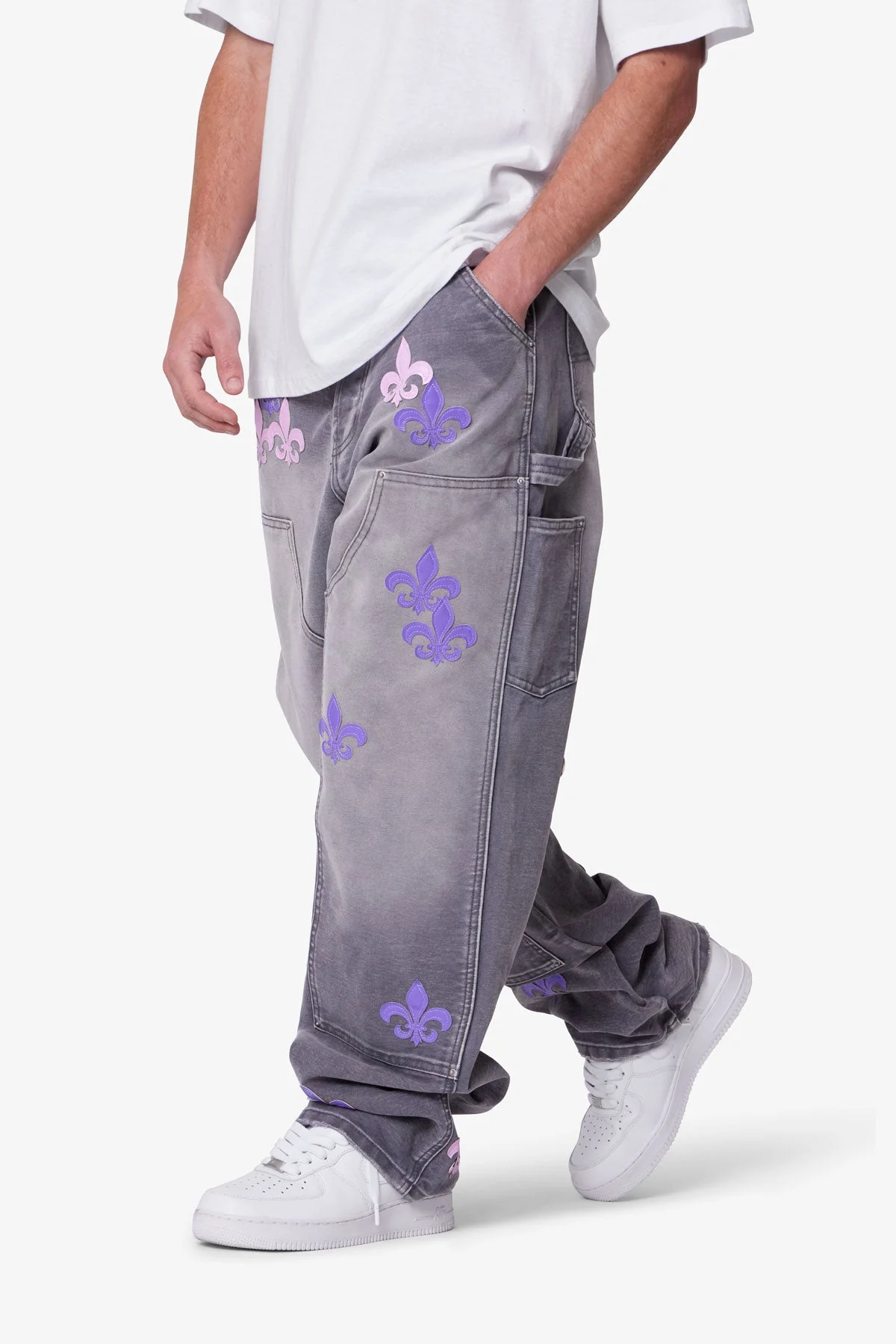 Ultra Baggy Fleur Double Knee Pants | Grey - Image 6