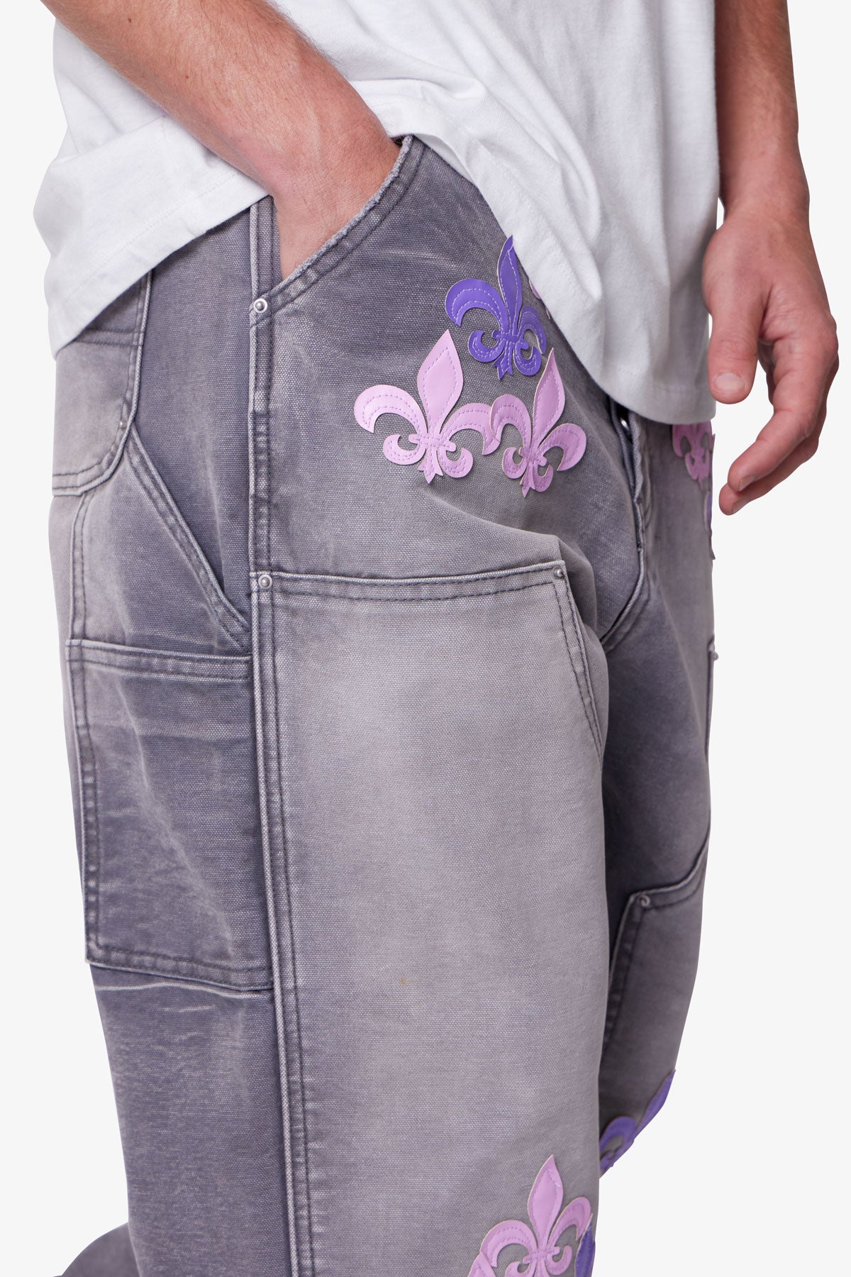 Ultra Baggy Fleur Double Knee Pants | Grey - Image 7