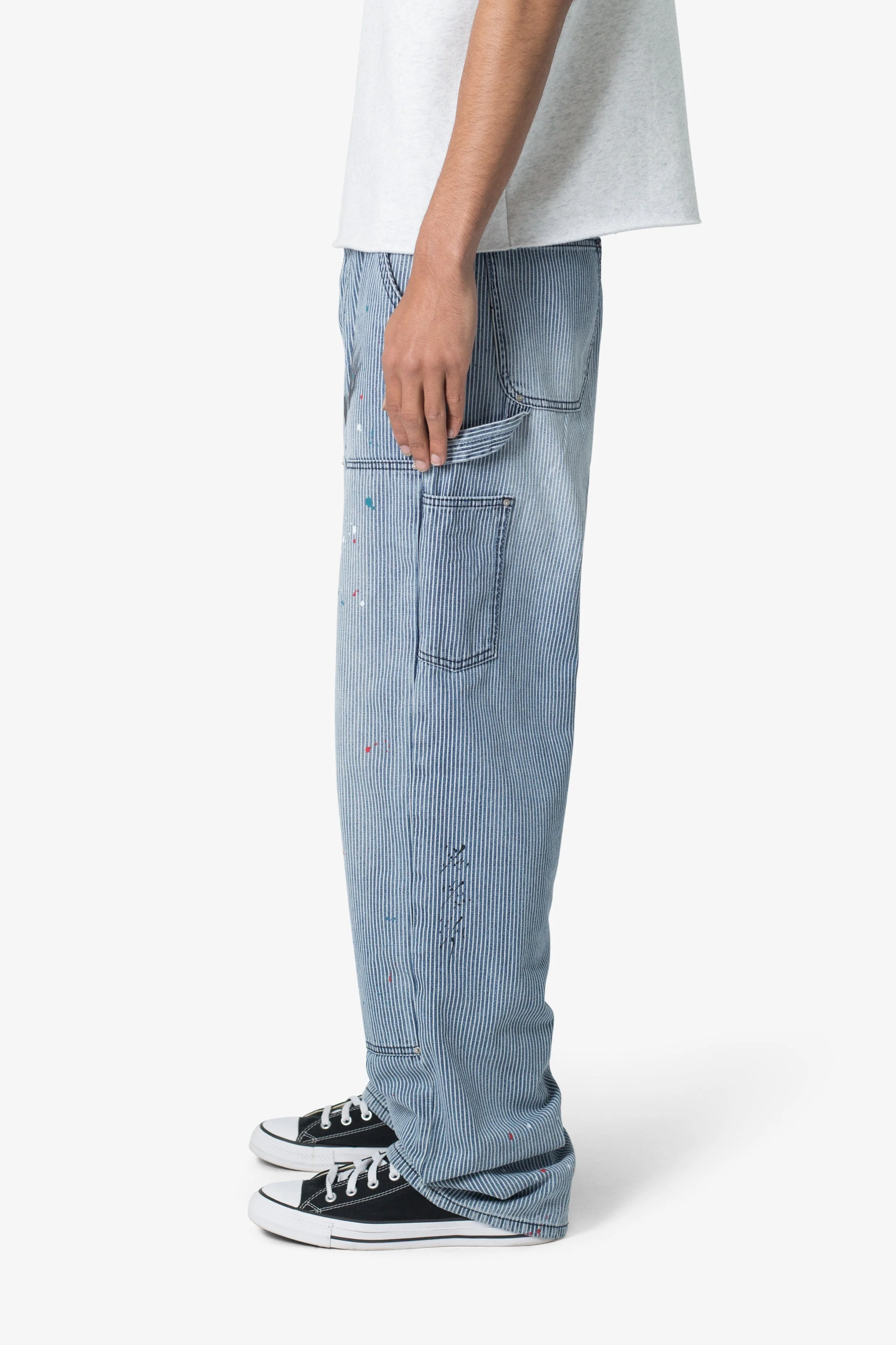 Ultra Baggy Jacquard Carpenter Pants | Grey - Image 4