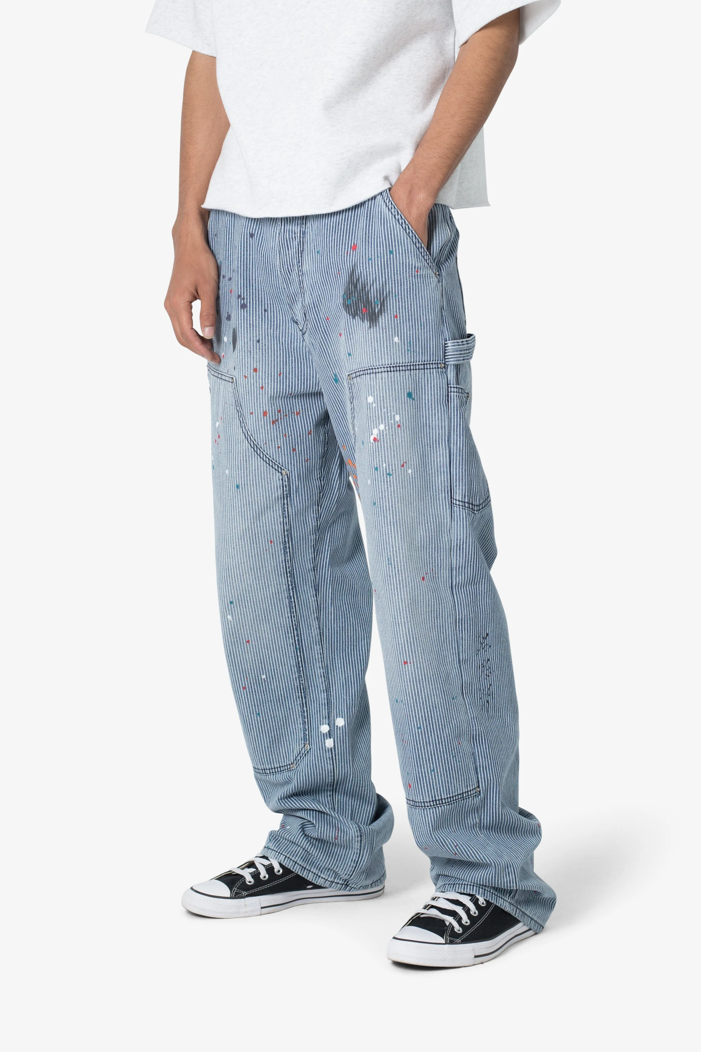Ultra Baggy Jacquard Carpenter Pants | Grey - Image 6