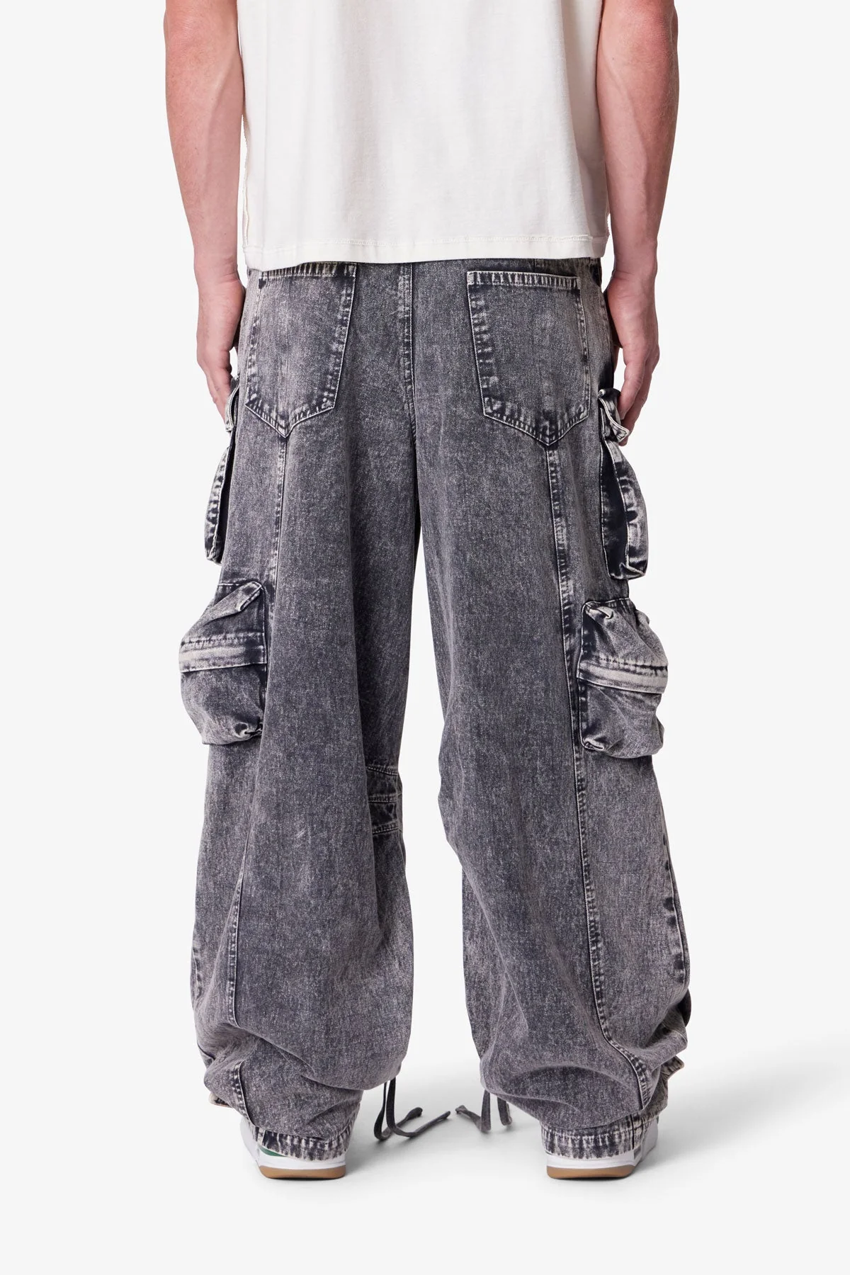 Washed Barrel Cargo Pants | Washed Black - Image 5