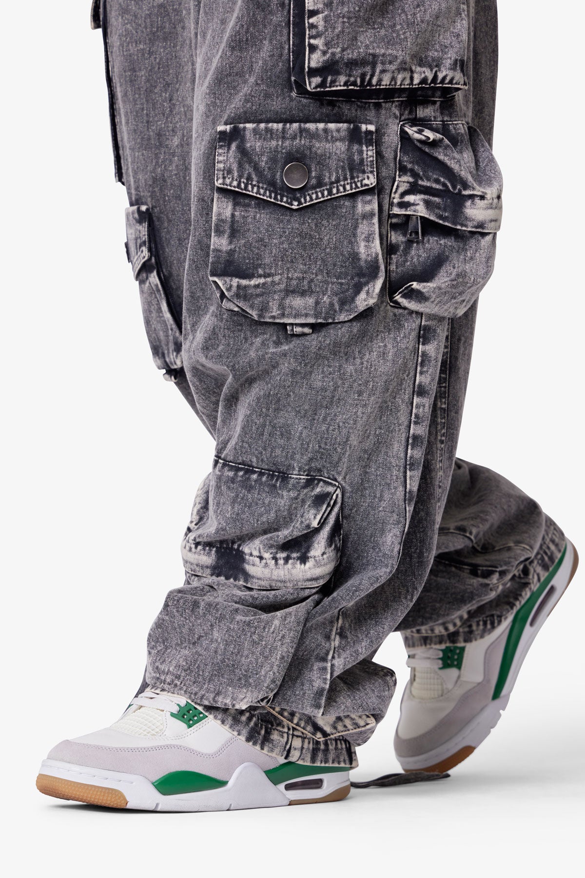 Washed Barrel Cargo Pants | Washed Black - Image 8
